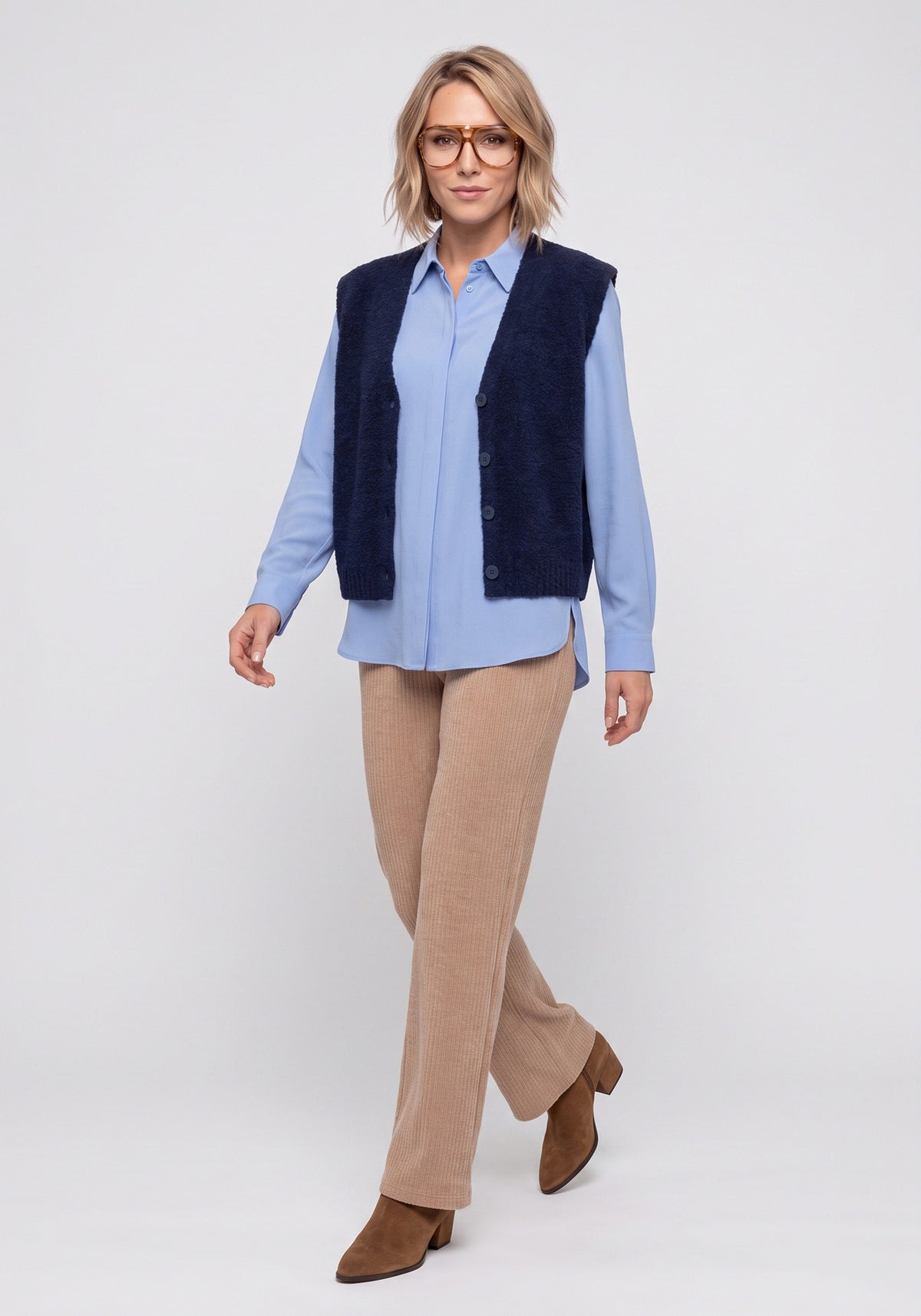 Gilet en maille bouclée