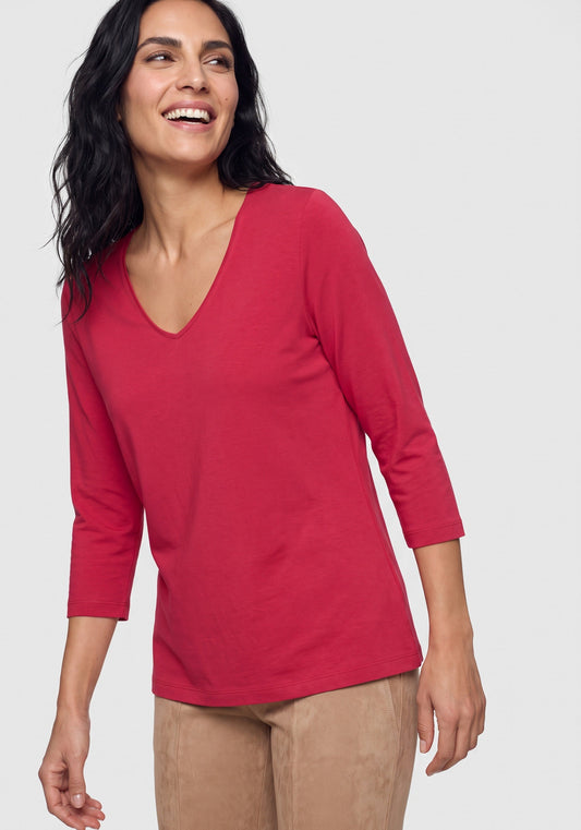 T-shirt uni en mélange de viscose