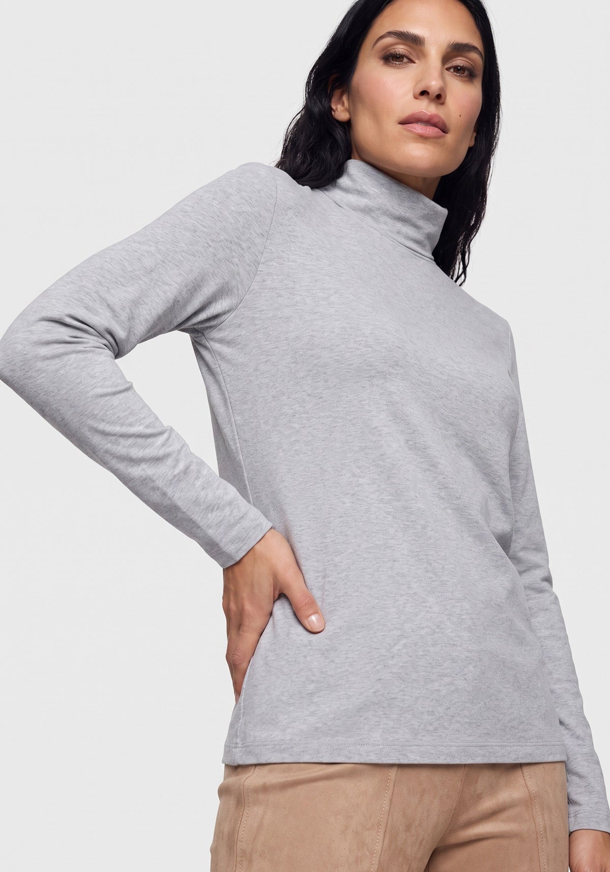 Solid Turtleneck T-Shirt