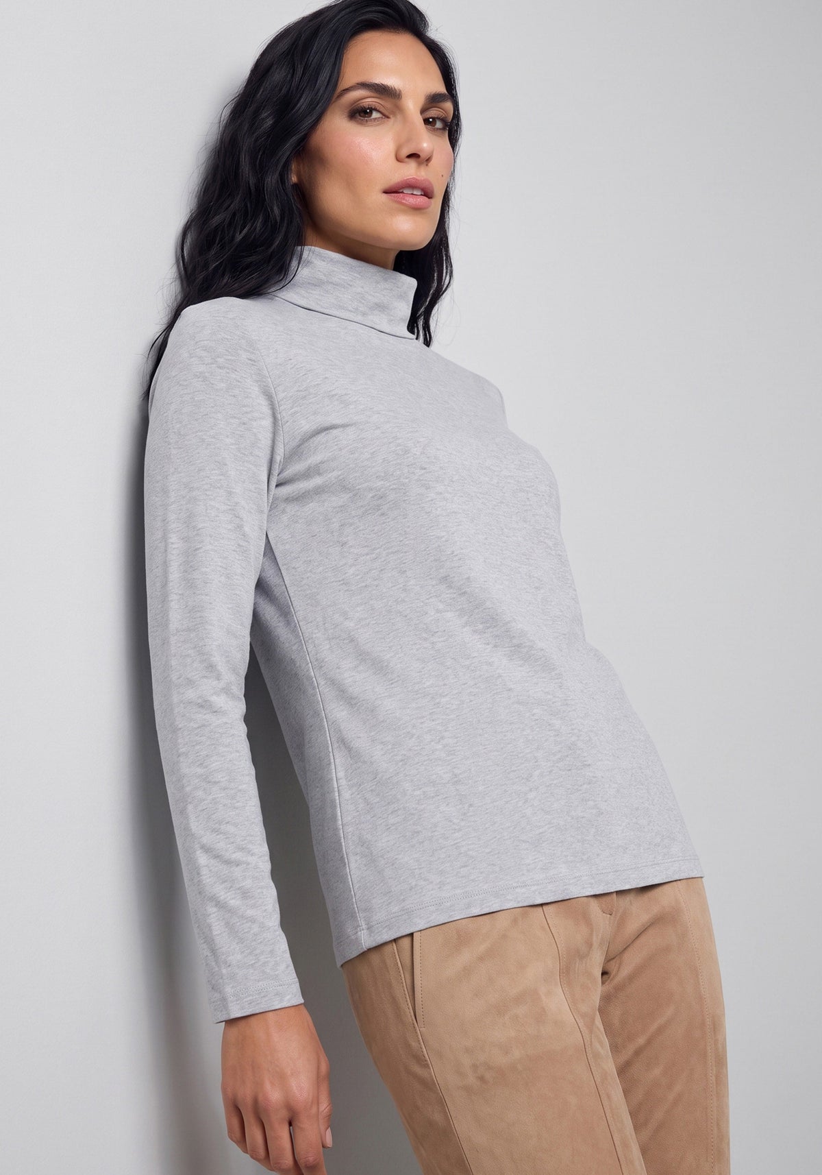 Solid Turtleneck T-Shirt