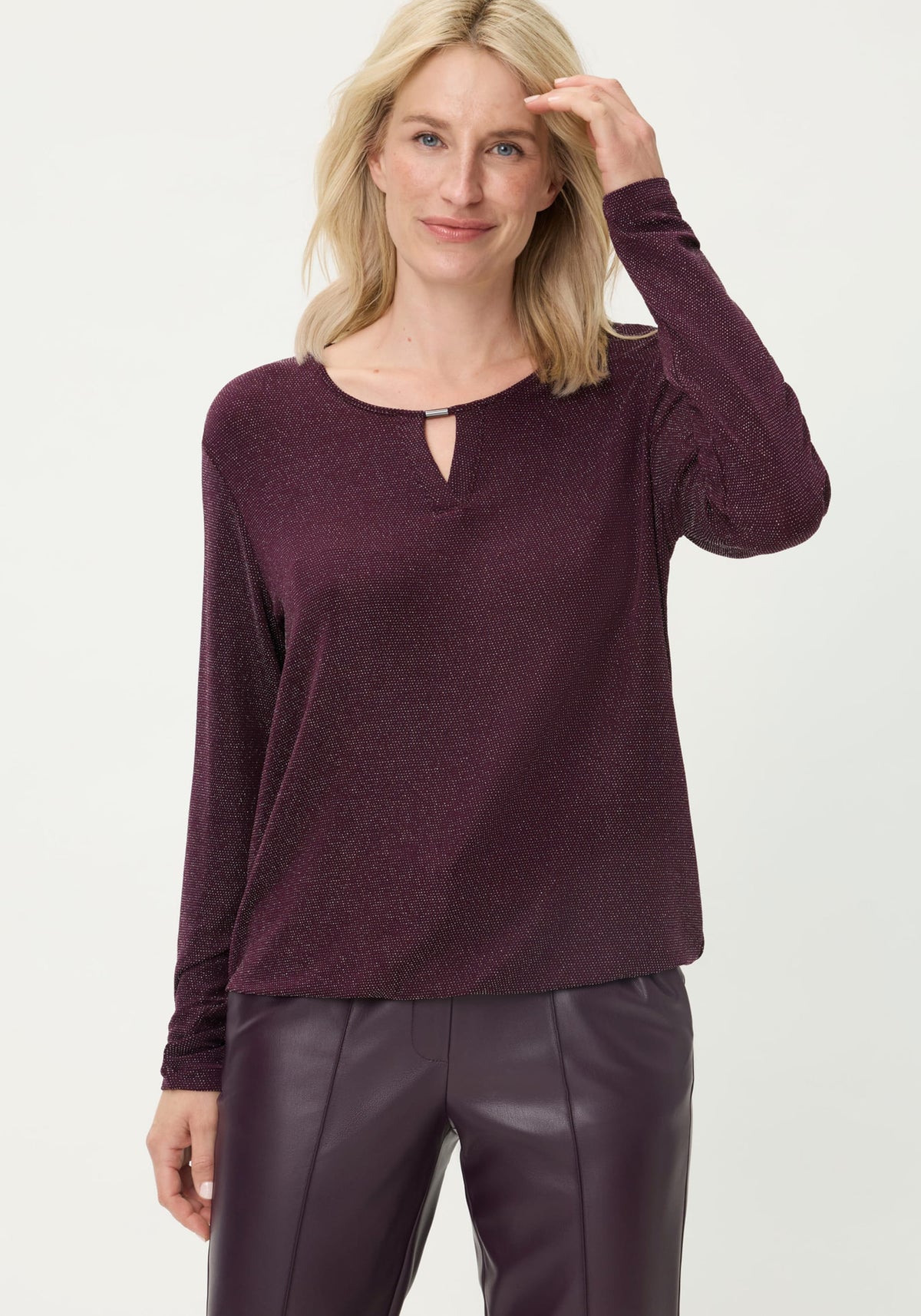 Keyhole Neckline Sparkle T-Shirt