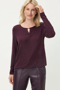 Keyhole Neckline Sparkle T-Shirt