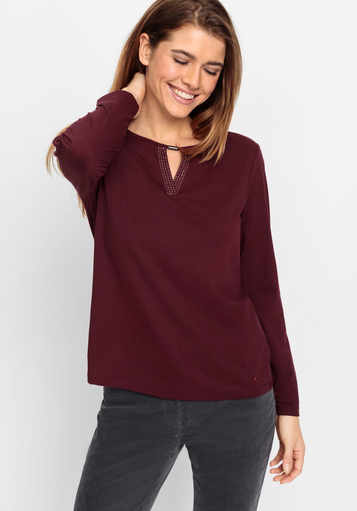 Embellished Keyhole T-Shirt