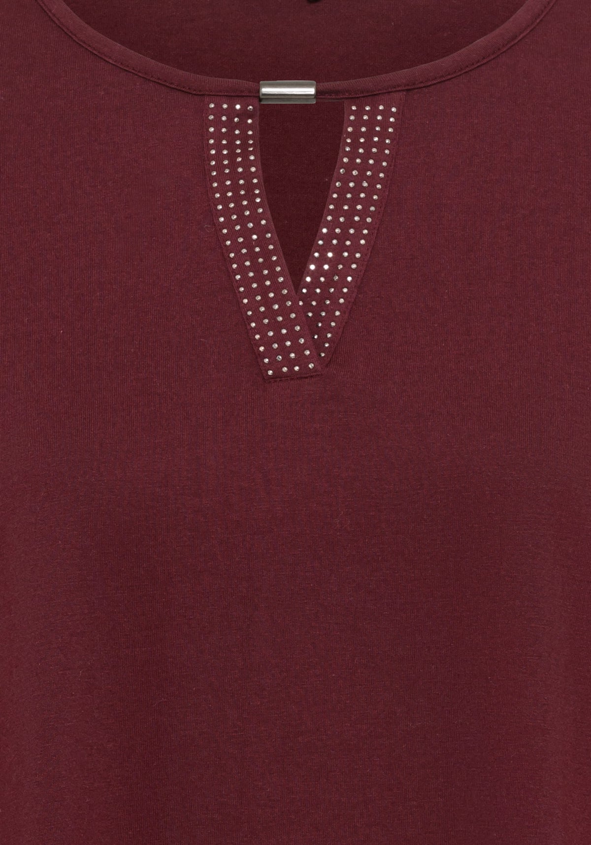 Embellished Keyhole T-Shirt