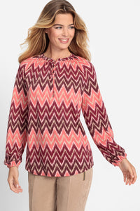 Chevron Tie Neck T-Shirt