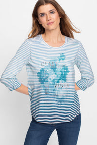 Stripe & Placement Print T-Shirt