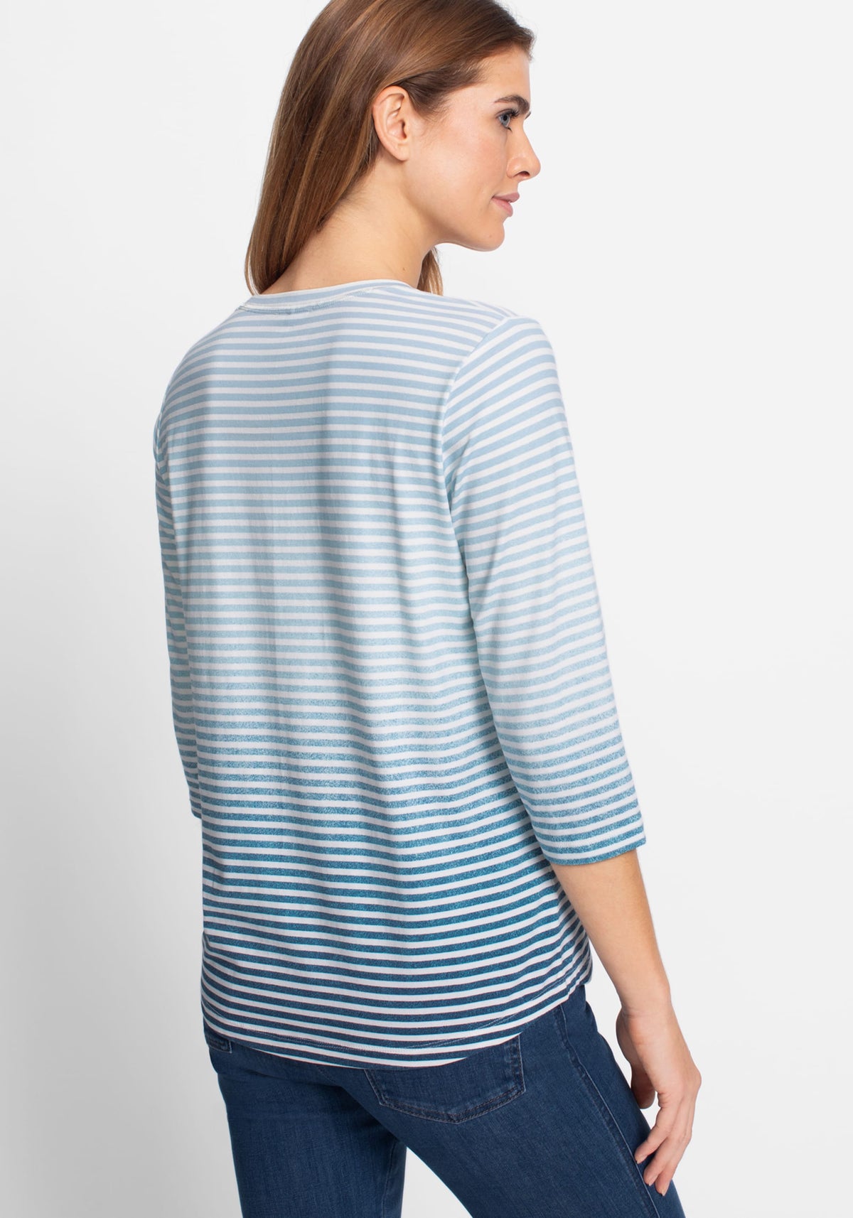 Stripe &amp; Placement Print T-Shirt