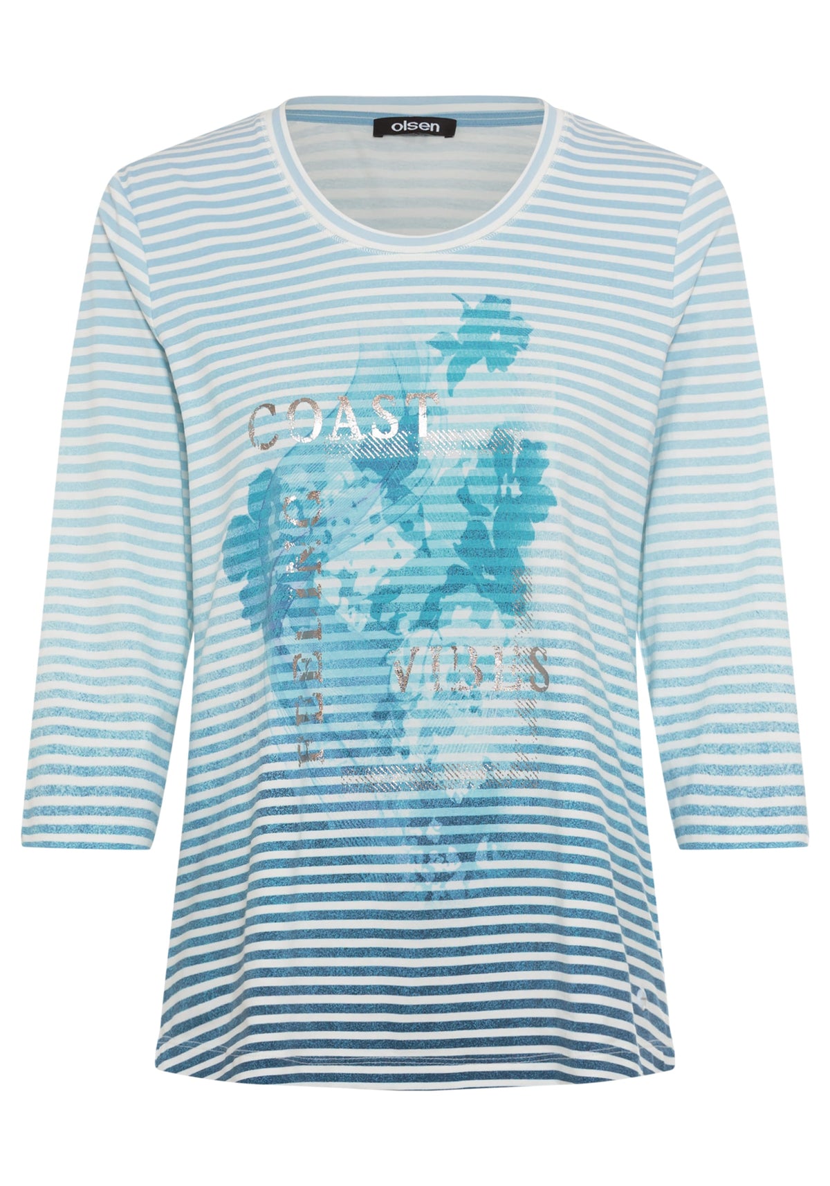 Stripe &amp; Placement Print T-Shirt