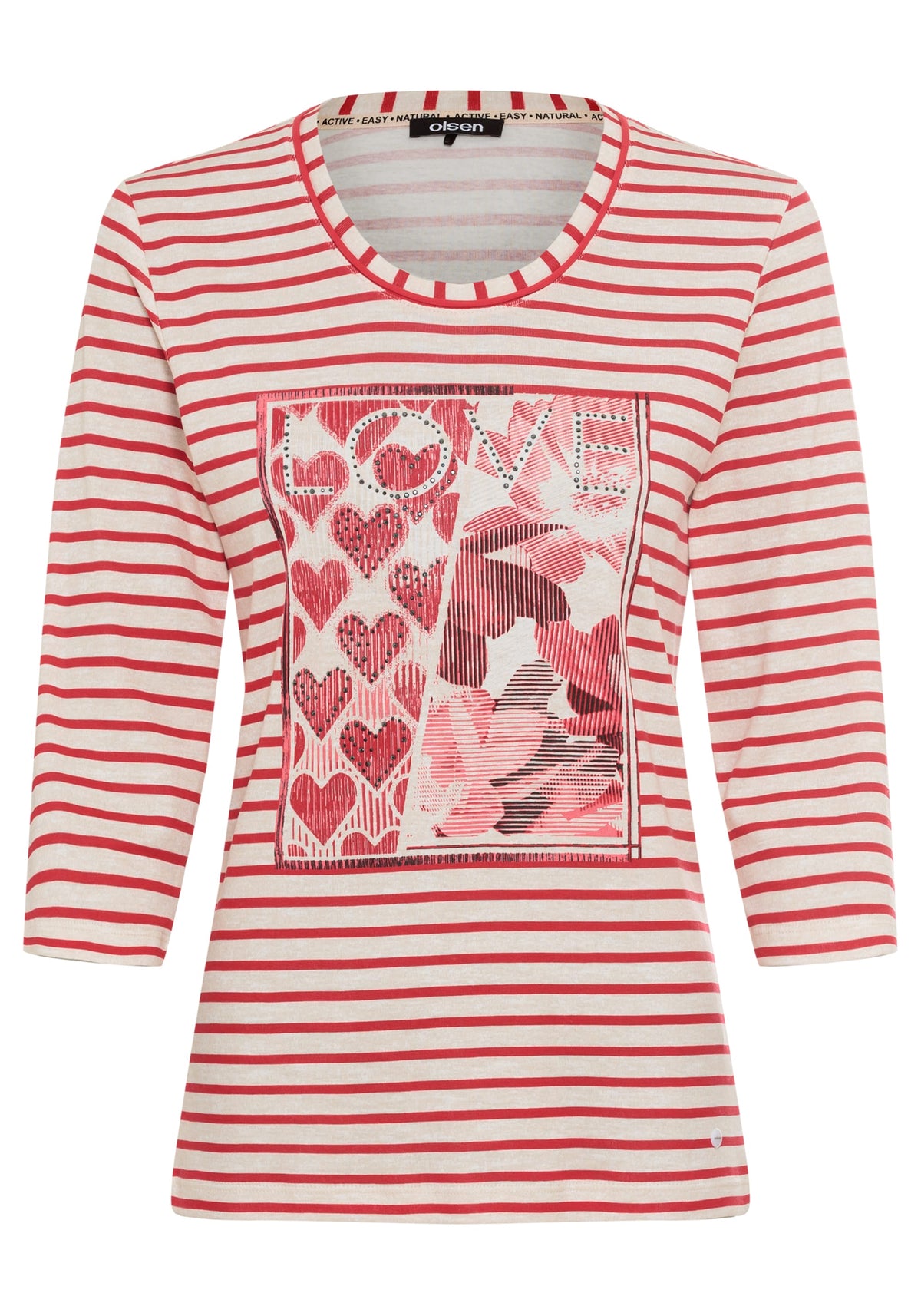 Striped Love Print T-Shirt