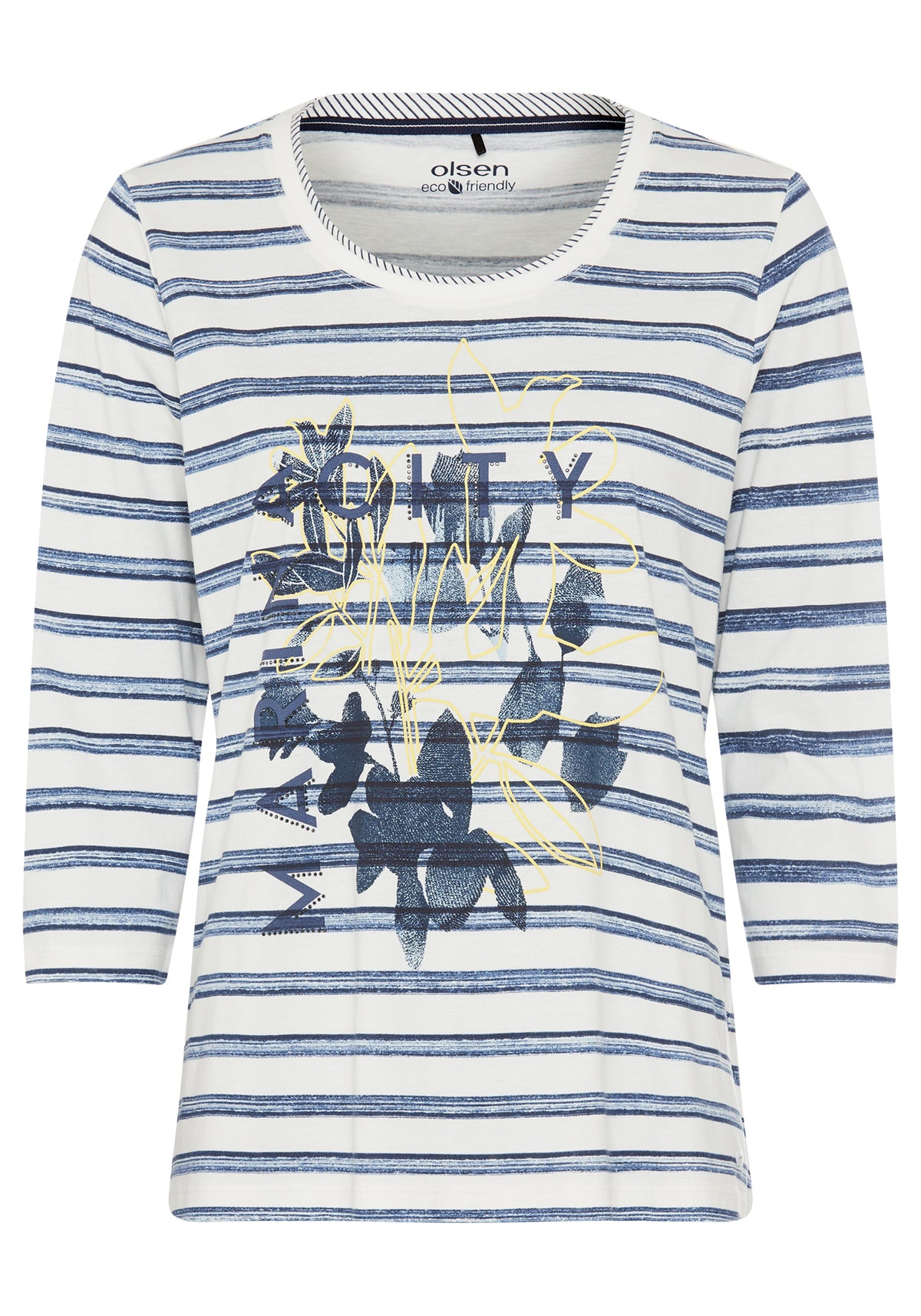 Stripe and Placement Print T-Shirt