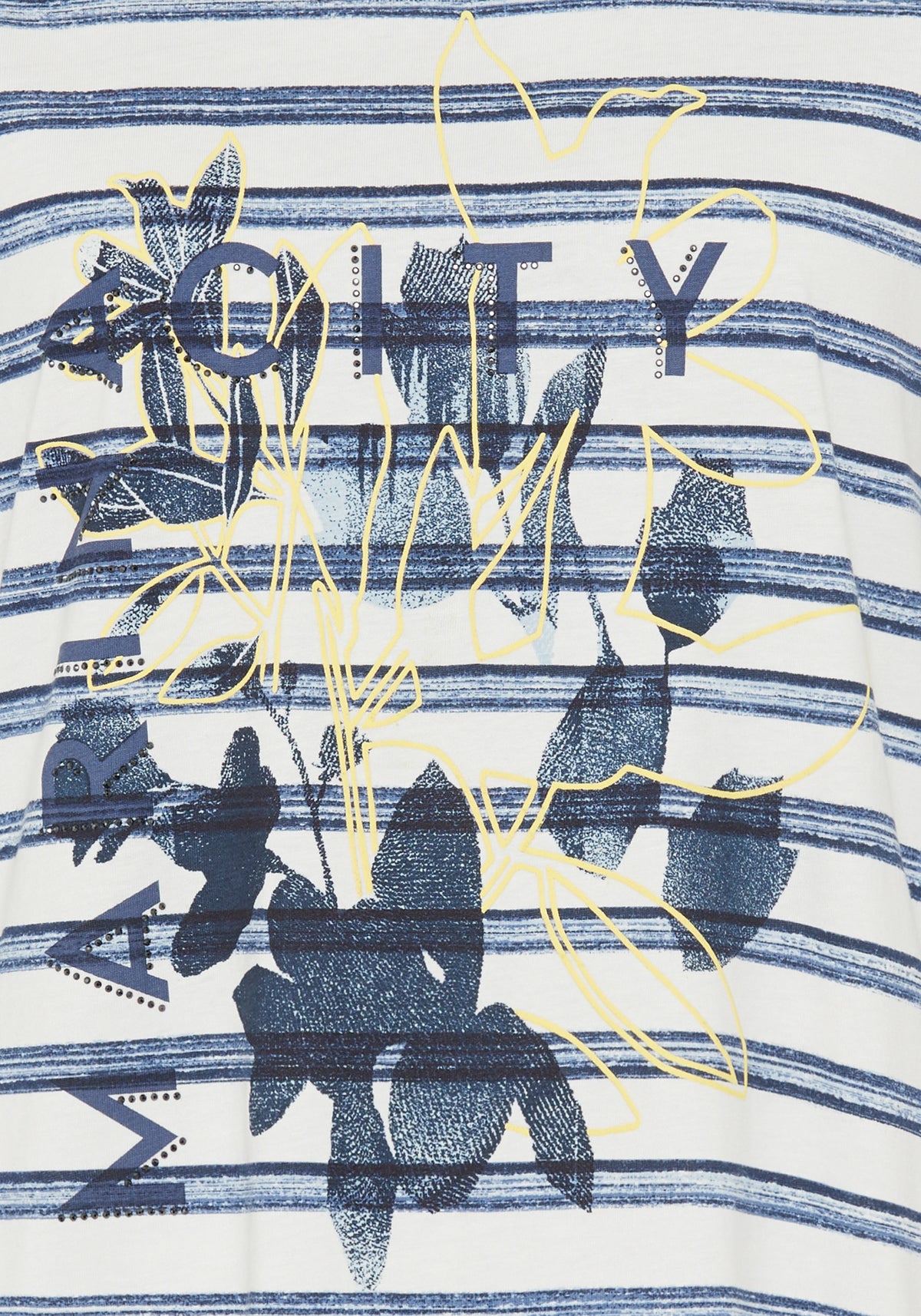 Stripe and Placement Print T-Shirt