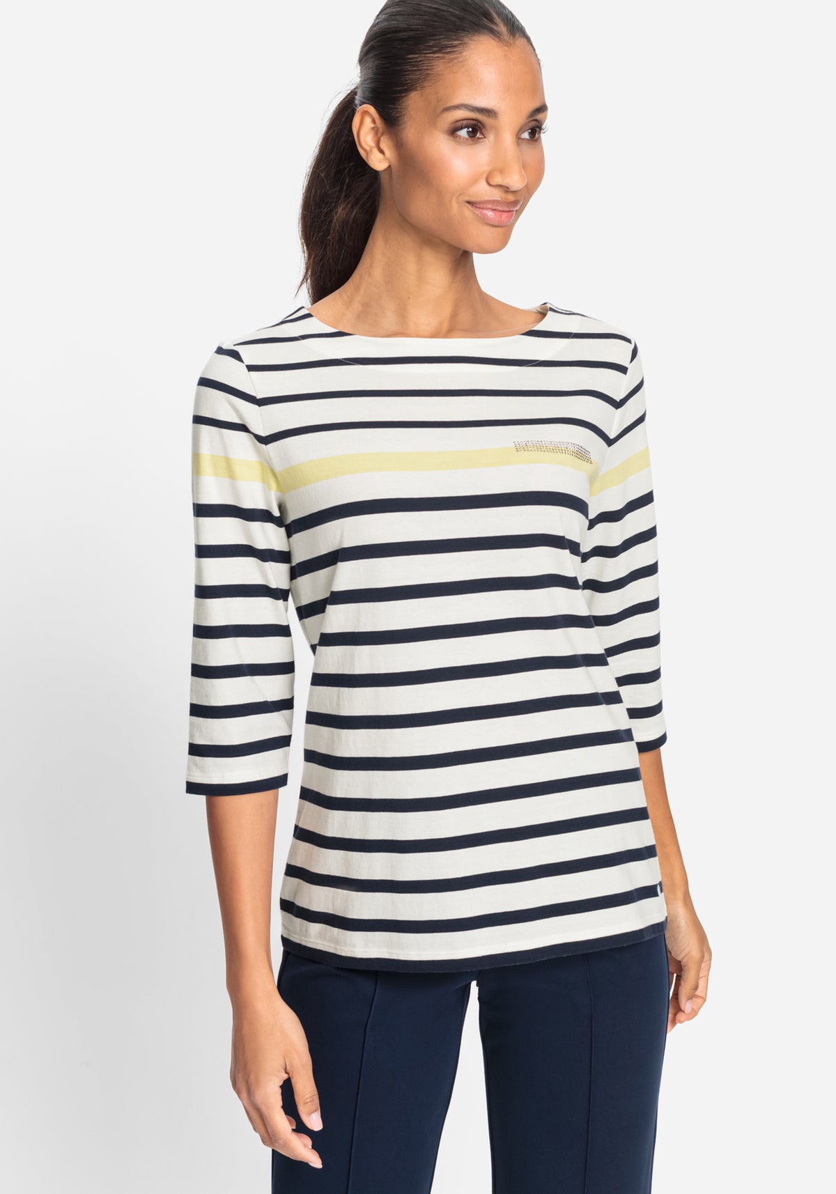 Striped Boat Neck T-Shirt