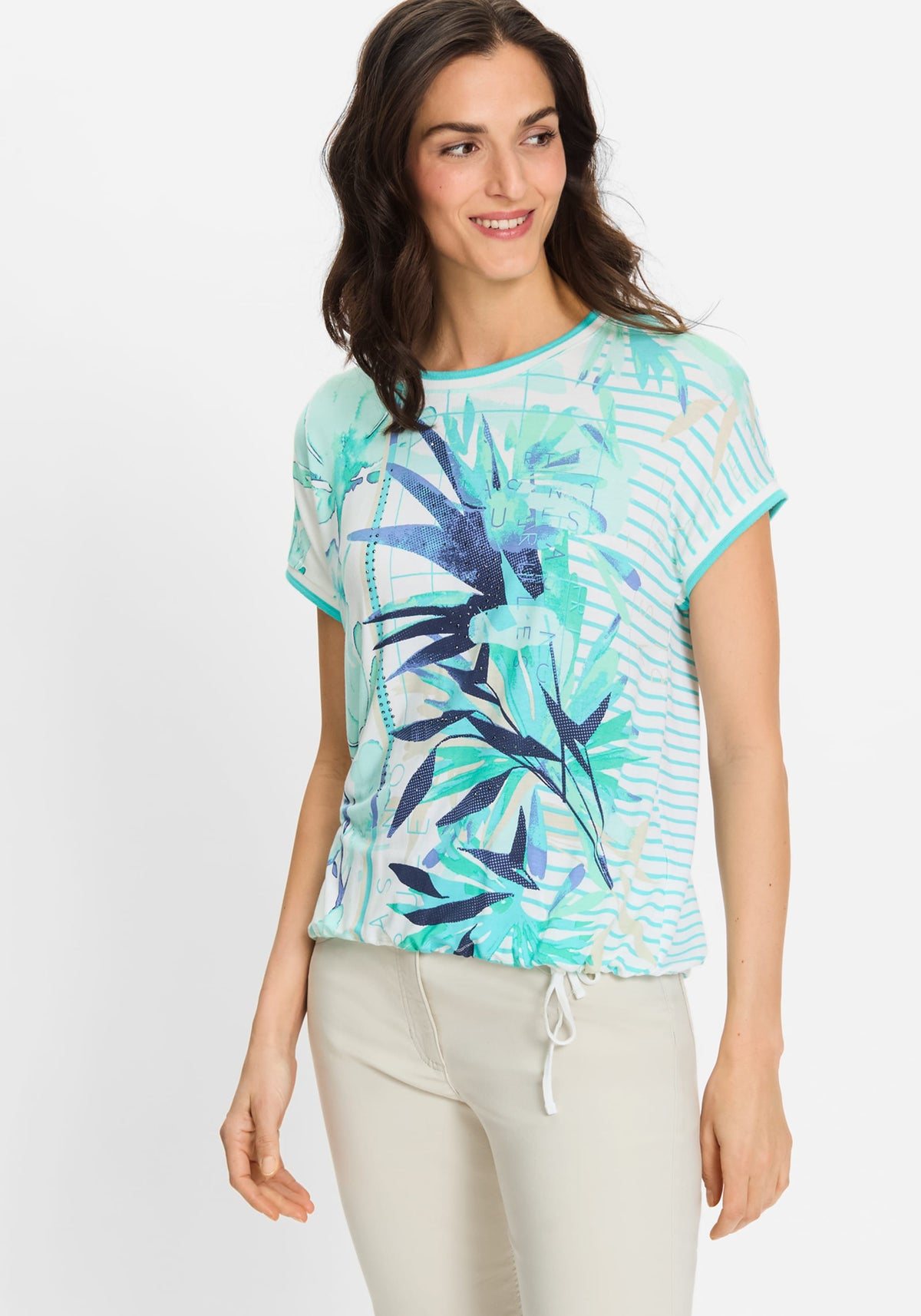 Mixed Print Embellished T-Shirt