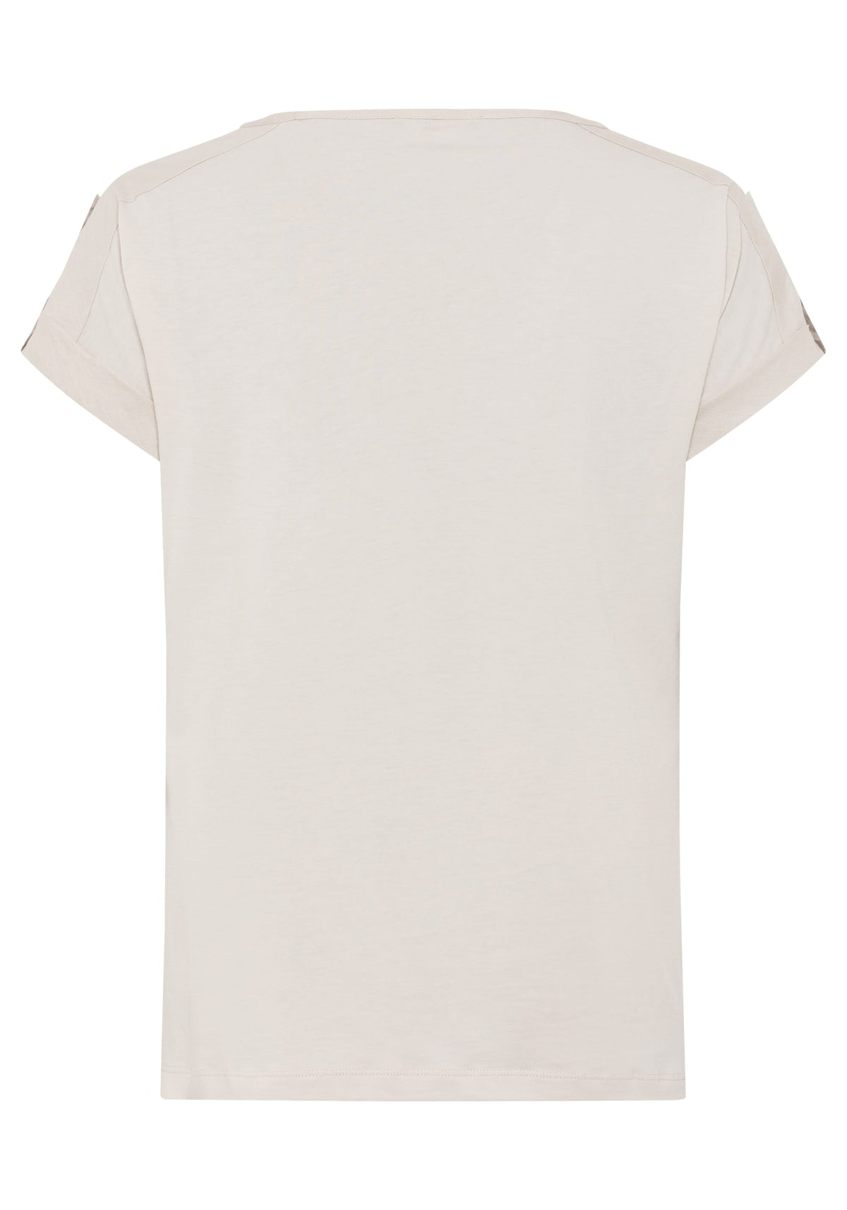 T-Shirt with Linen Patchwork