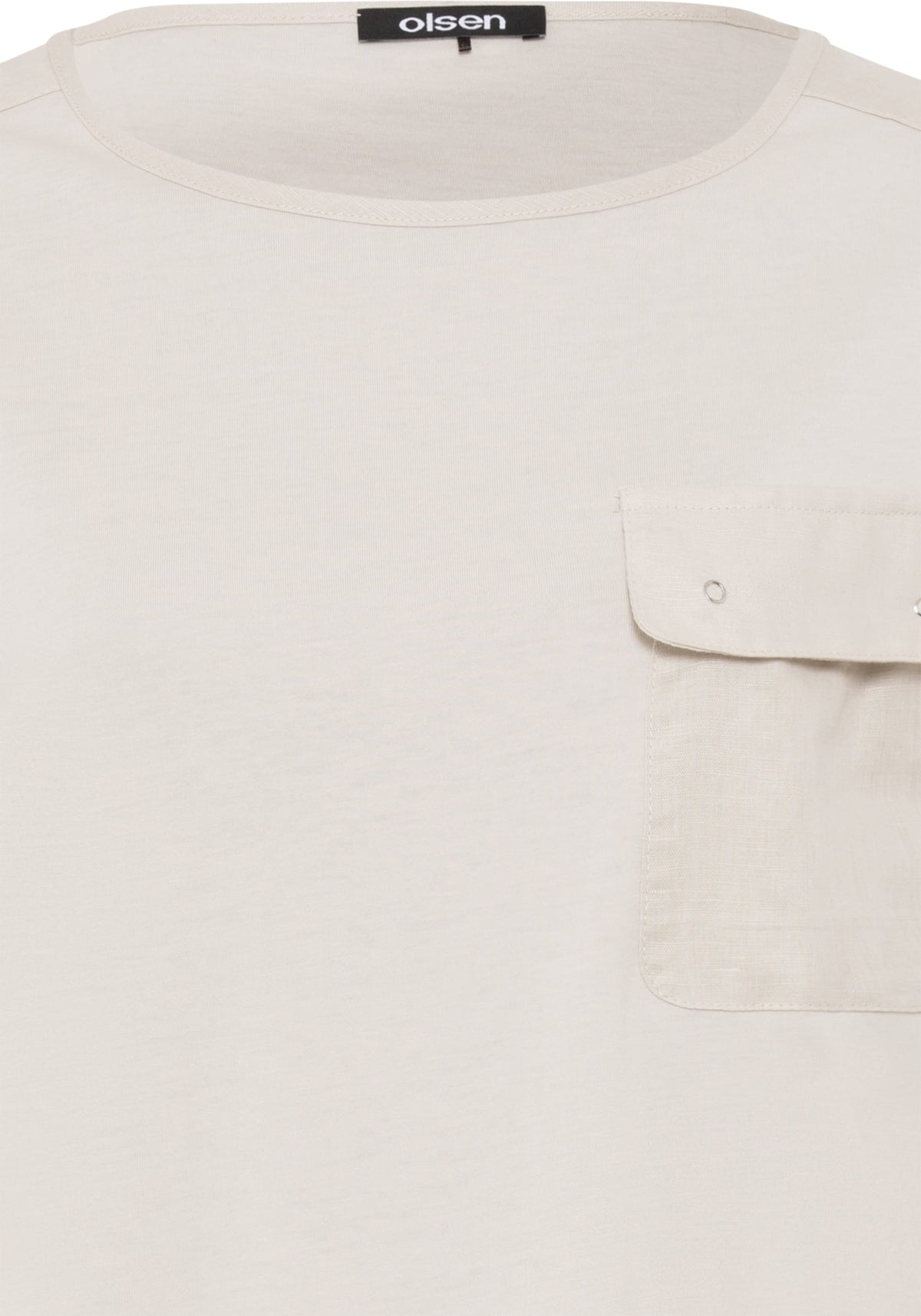 T-Shirt with Linen Patchwork