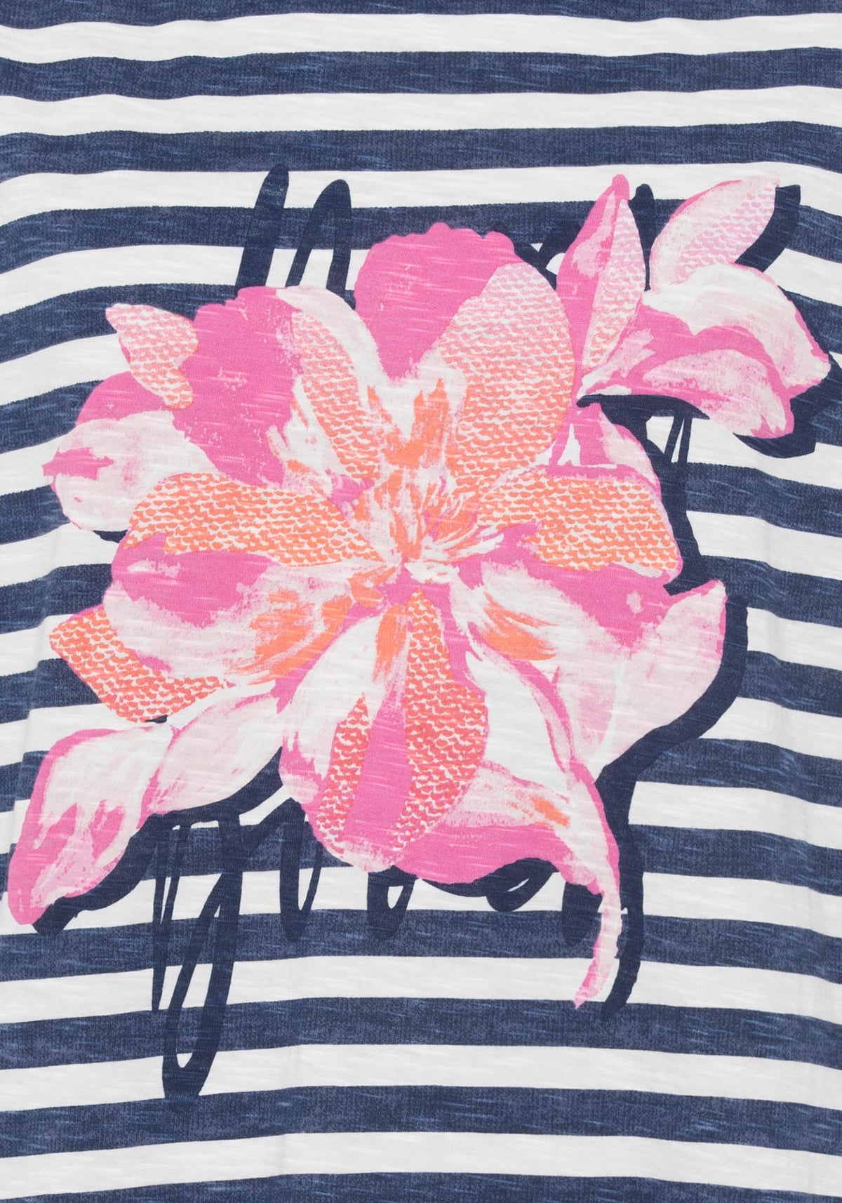 Stripe and Placement Print T-Shirt