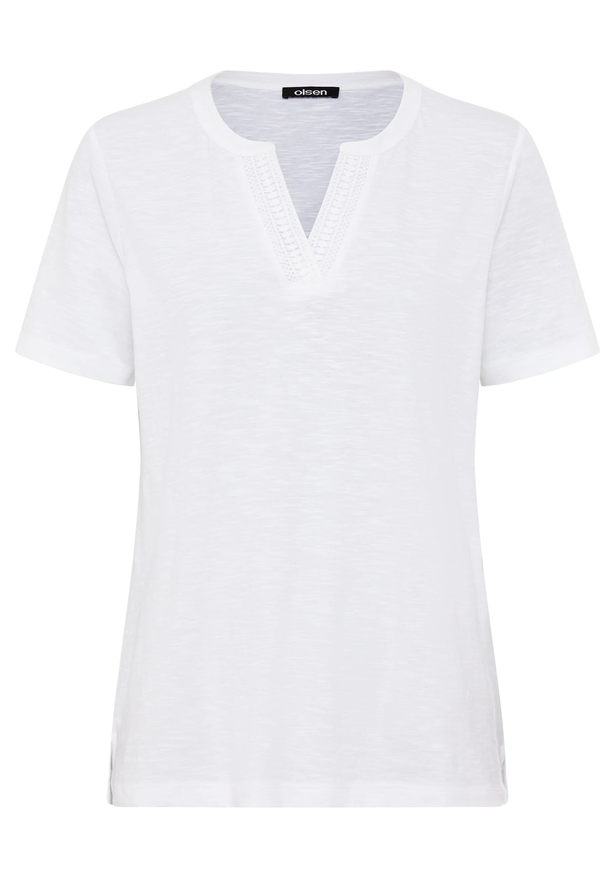 T-Shirt à col fendu avec broderie