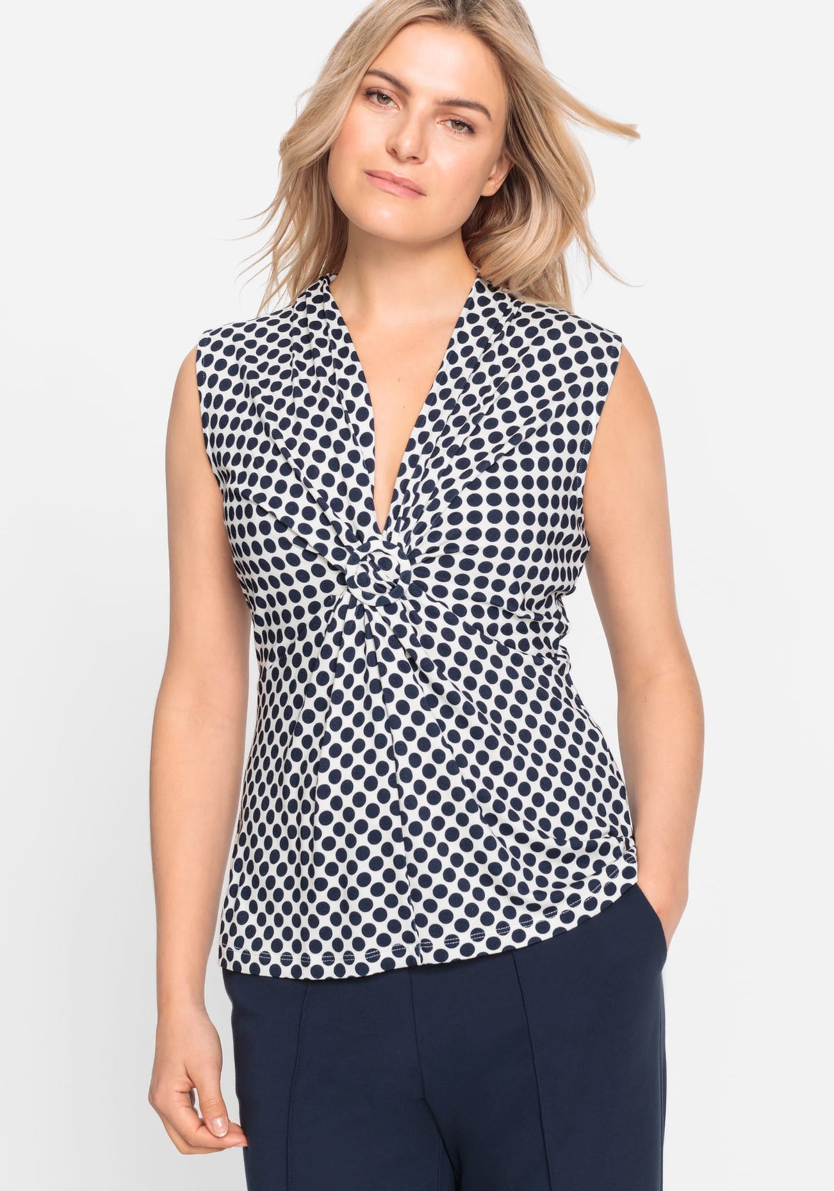 Polka Dot Sleeveless Shell