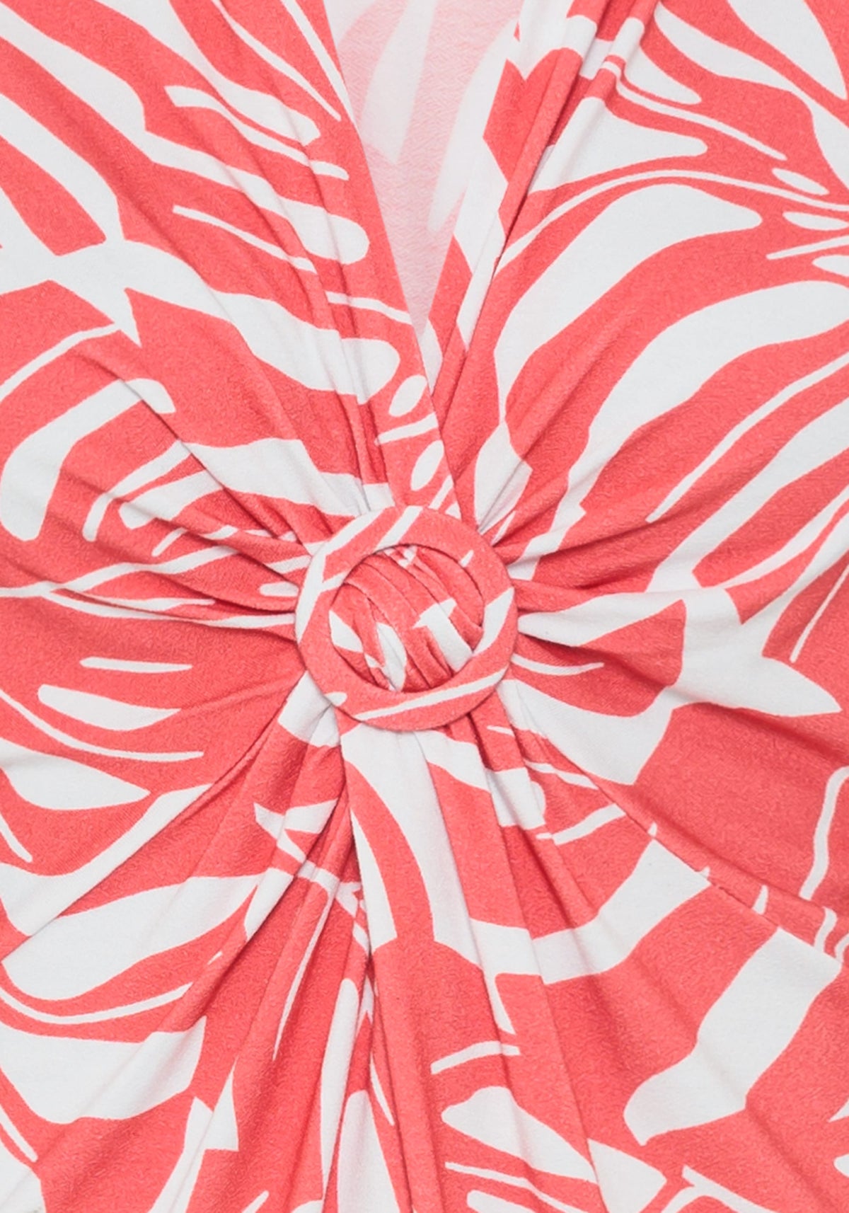 Gathered Front Tropic Print Shell