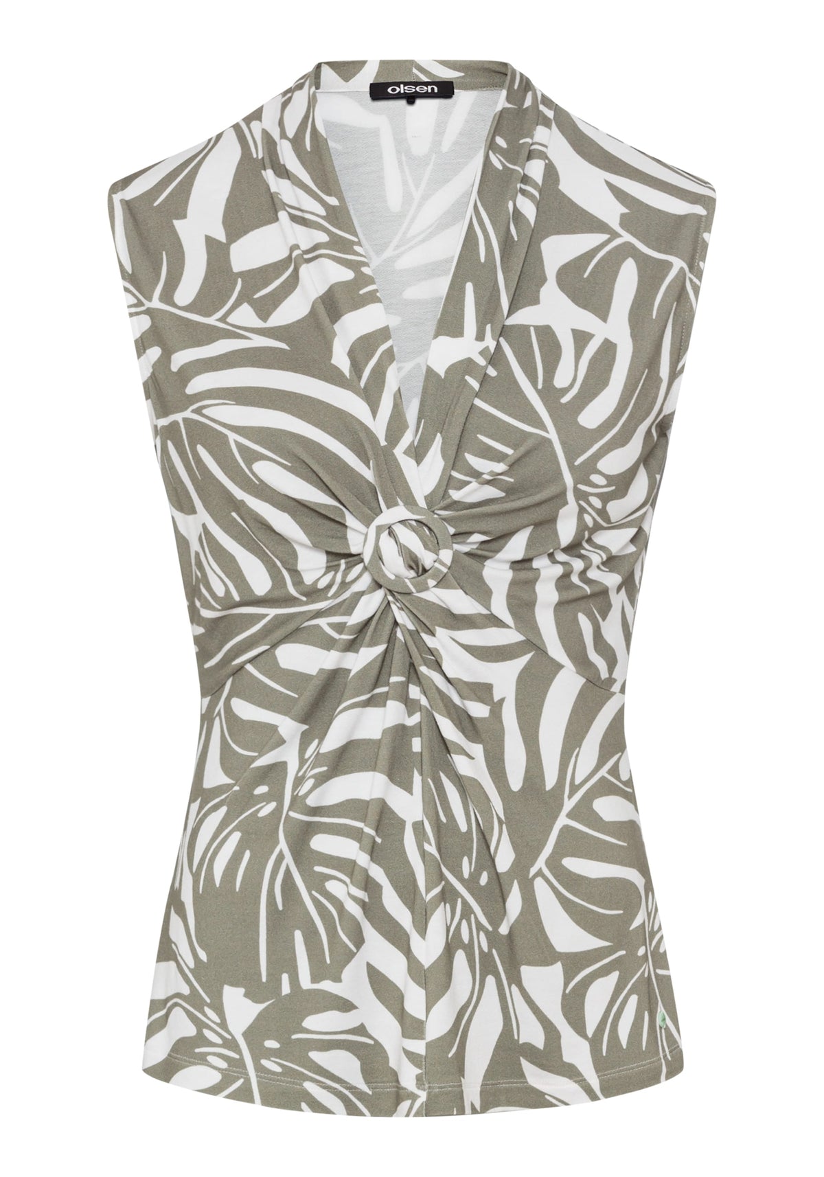 Gathered Front Tropic Print Shell
