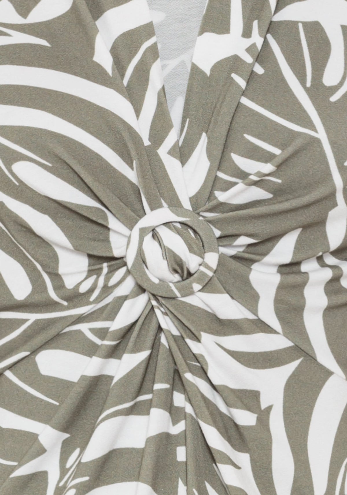 Gathered Front Tropic Print Shell