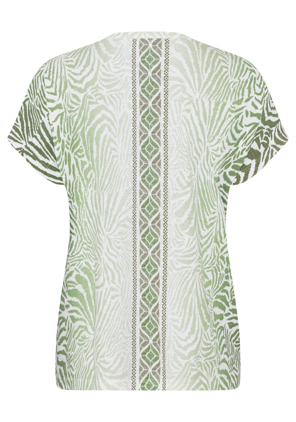 Multi-Print Tie Neck T-Shirt