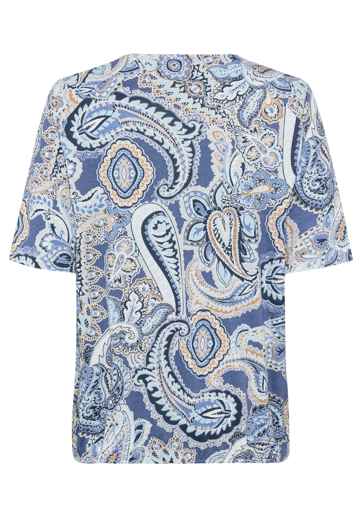 Paisley Split V-Neck T-Shirt
