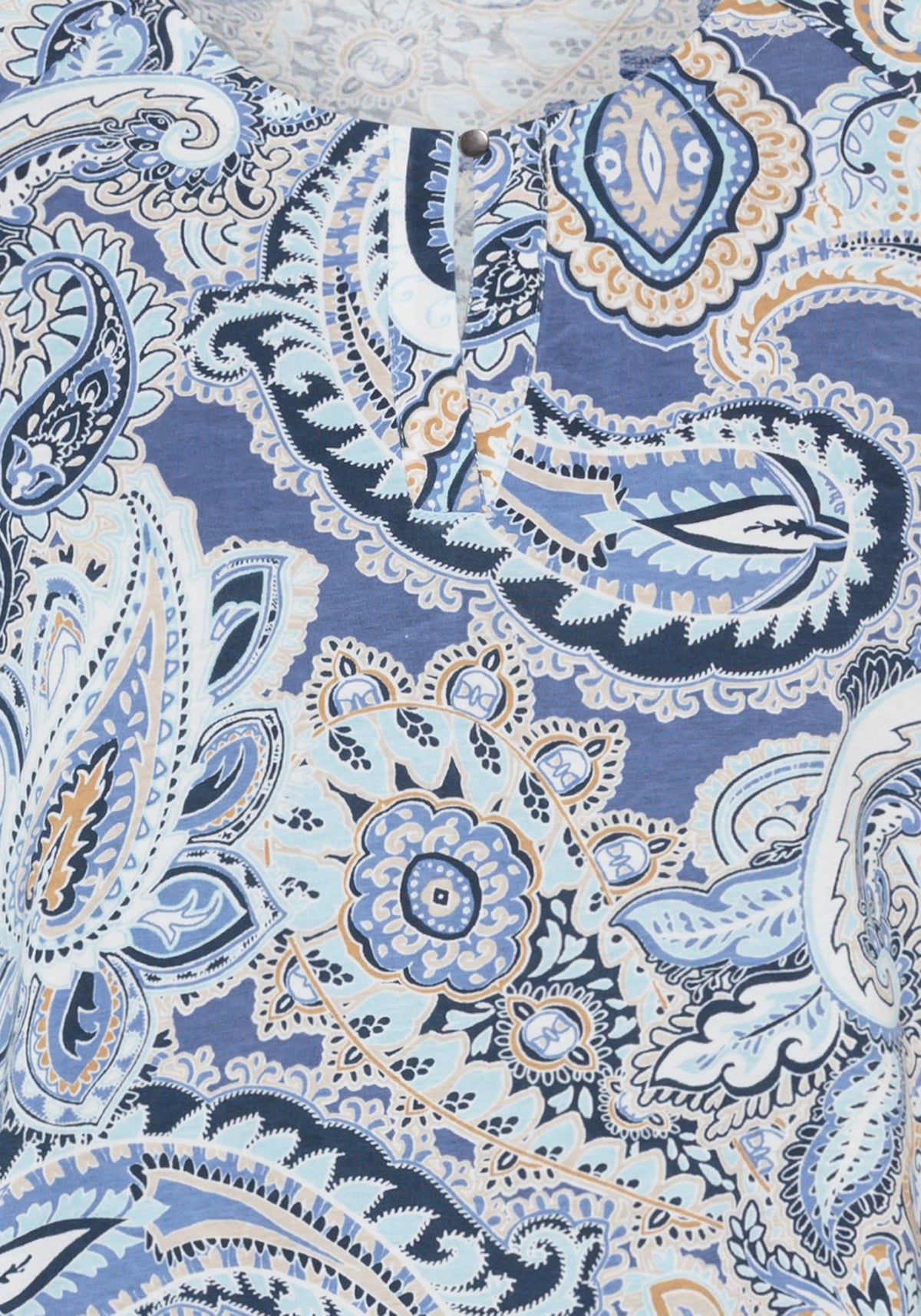 Paisley Split V-Neck T-Shirt