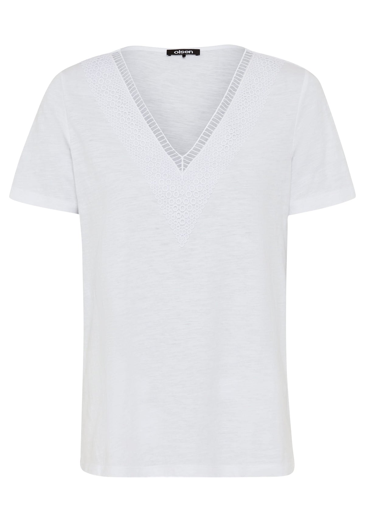 Modern Eyelet V-Neck T-Shirt