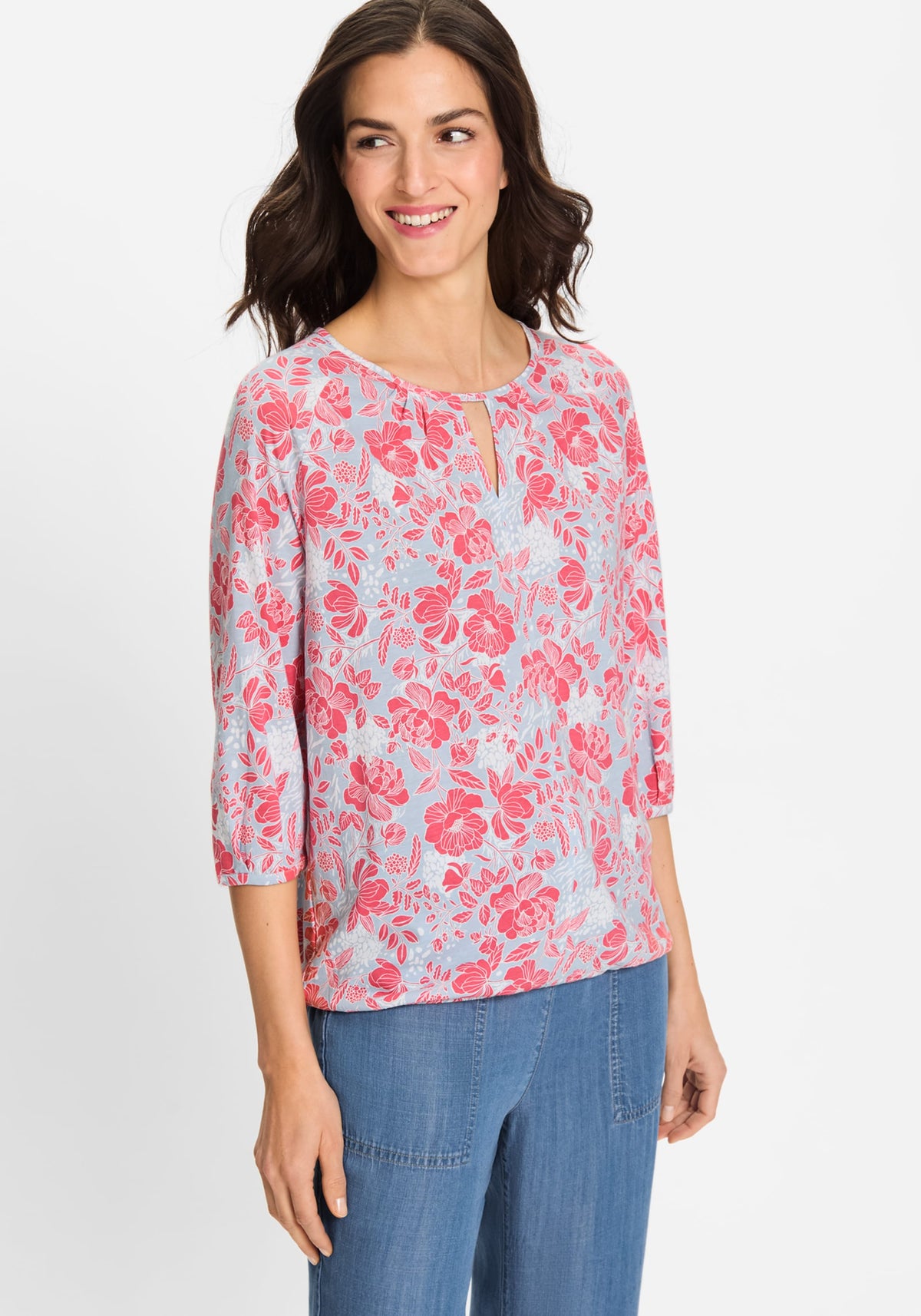 Prairie Floral Keyhole Neck T-Shirt