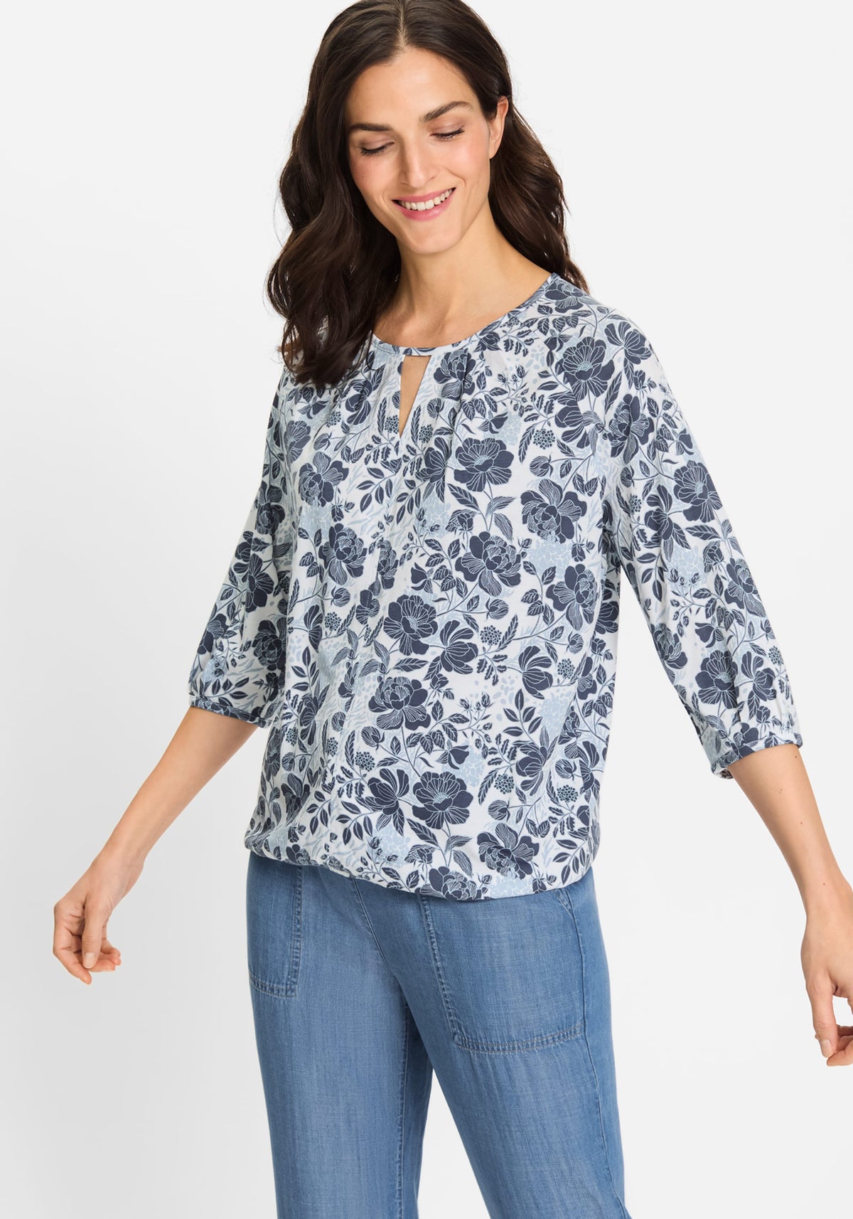 Prairie Floral Keyhole Neck T-Shirt