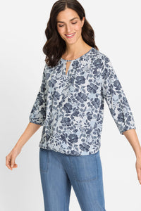 Prairie Floral Keyhole Neck T-Shirt