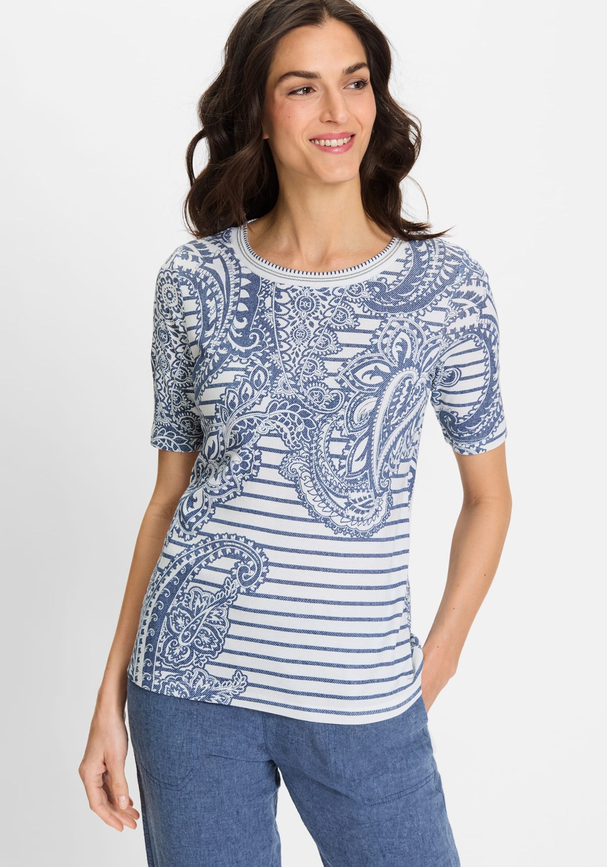 Paisley Denim Print T-Shirt
