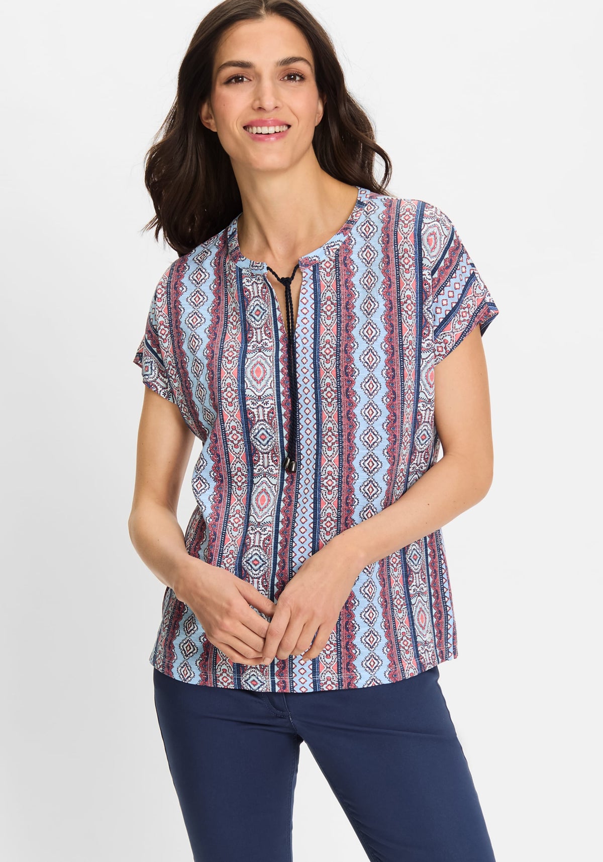 Ornamental Border Print T-Shirt