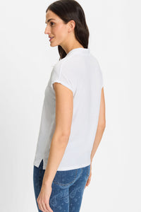 Paisley Split V-Neck T-Shirt