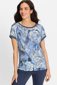 Paisley and Foil Print T-Shirt