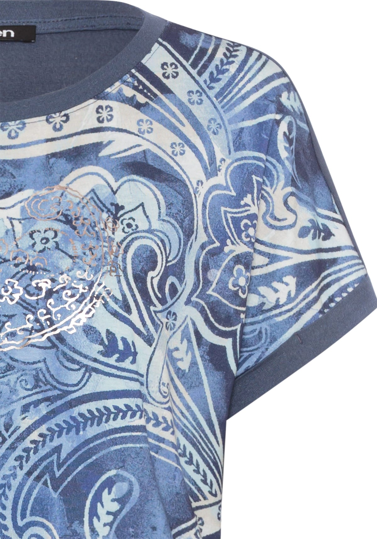 Paisley and Foil Print T-Shirt
