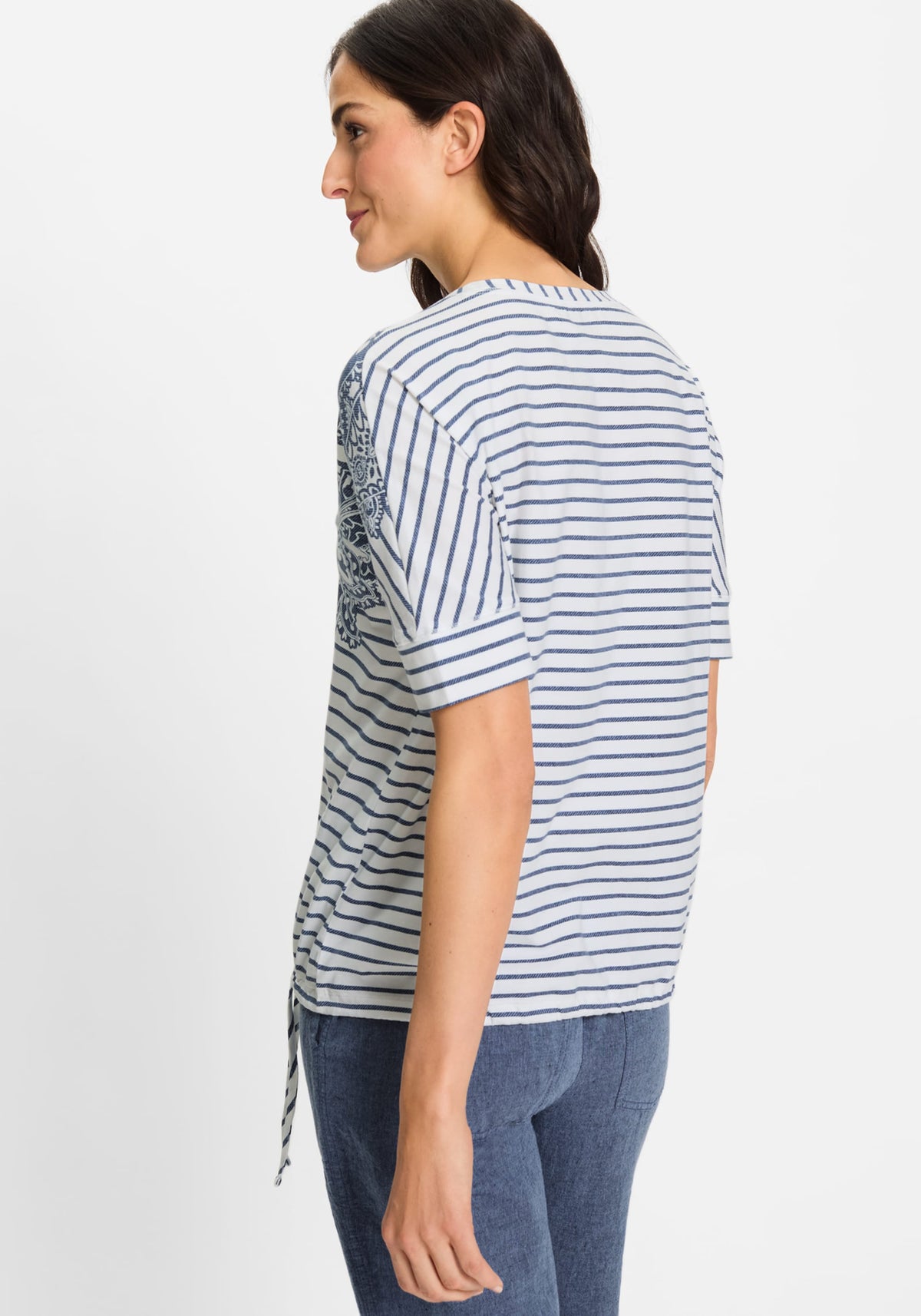 Paisley Denim and Stripe T-Shirt