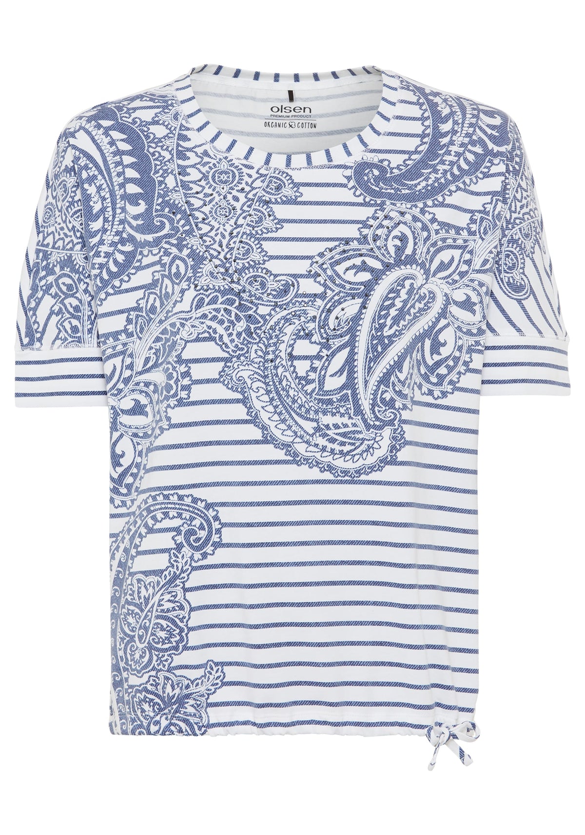 Paisley Denim and Stripe T-Shirt