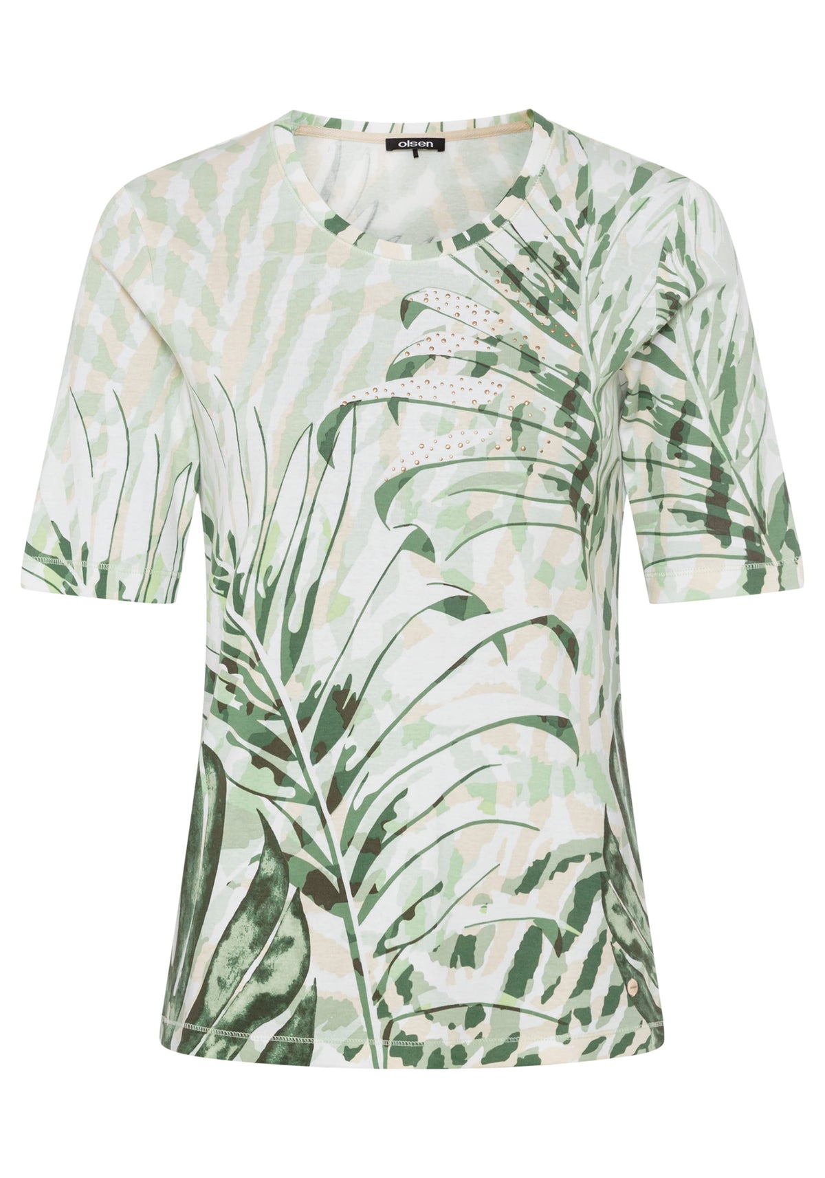Embellished Palm Print T-Shirt