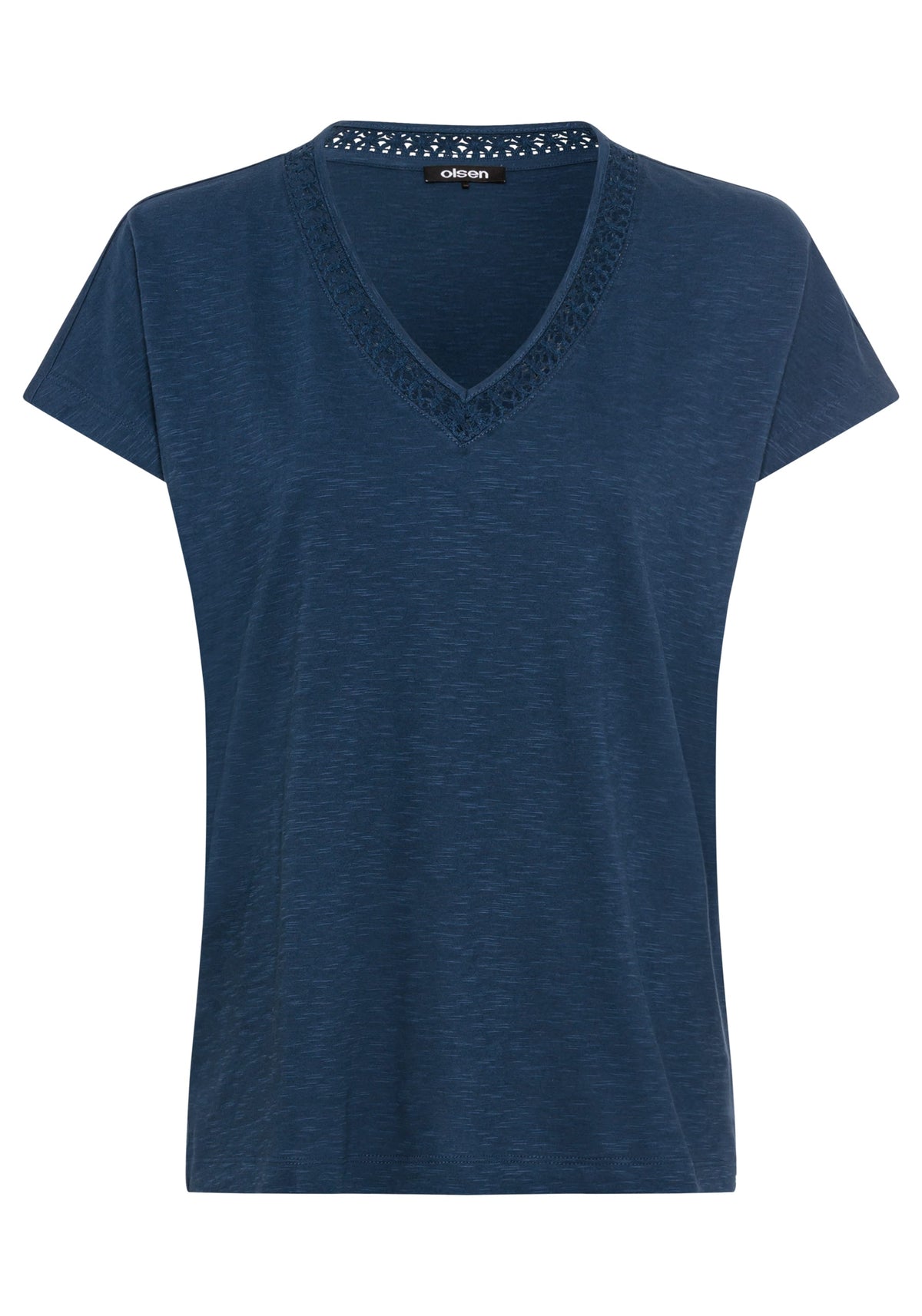 Lace Trim V-Neck T-Shirt