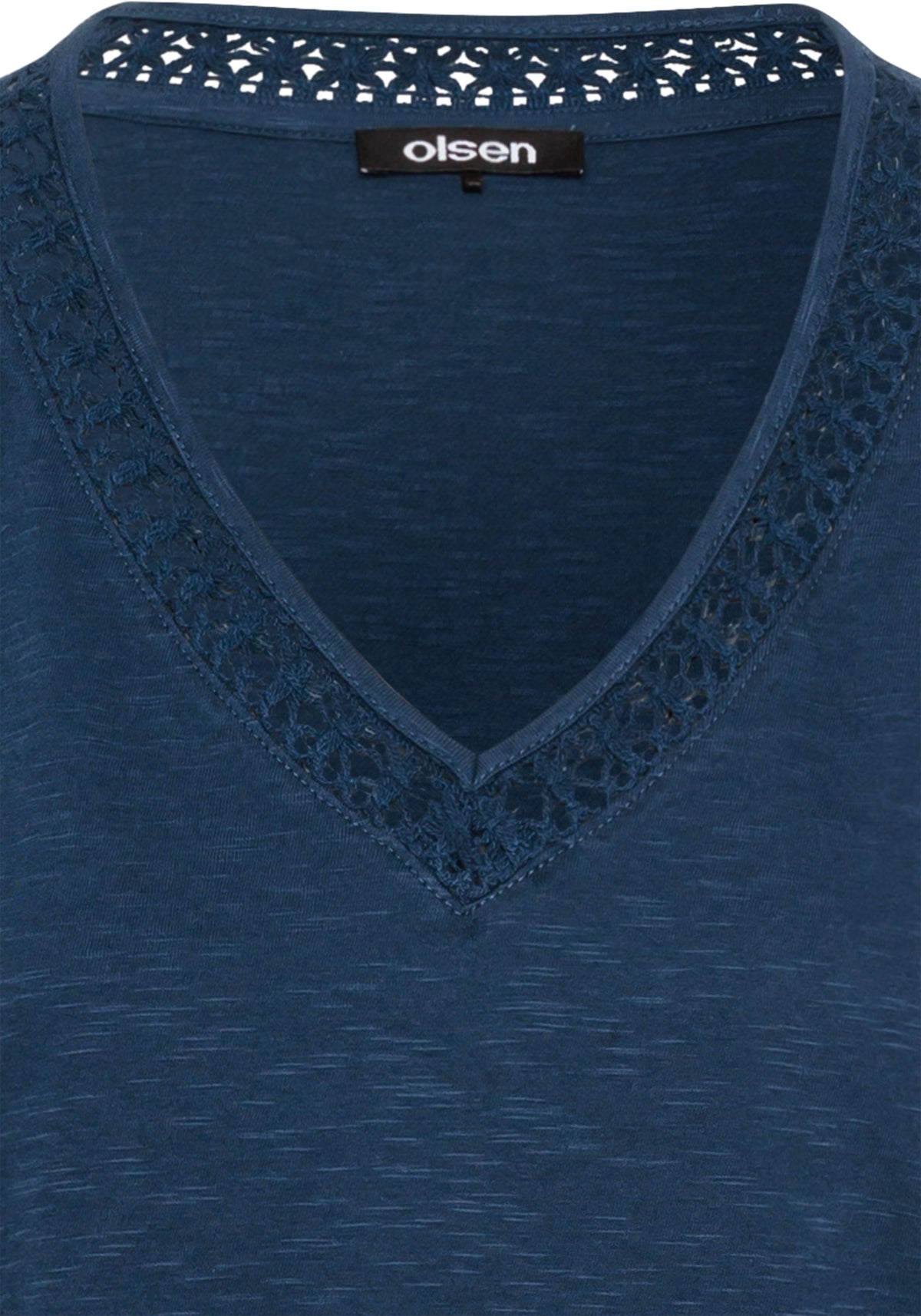 Lace Trim V-Neck T-Shirt