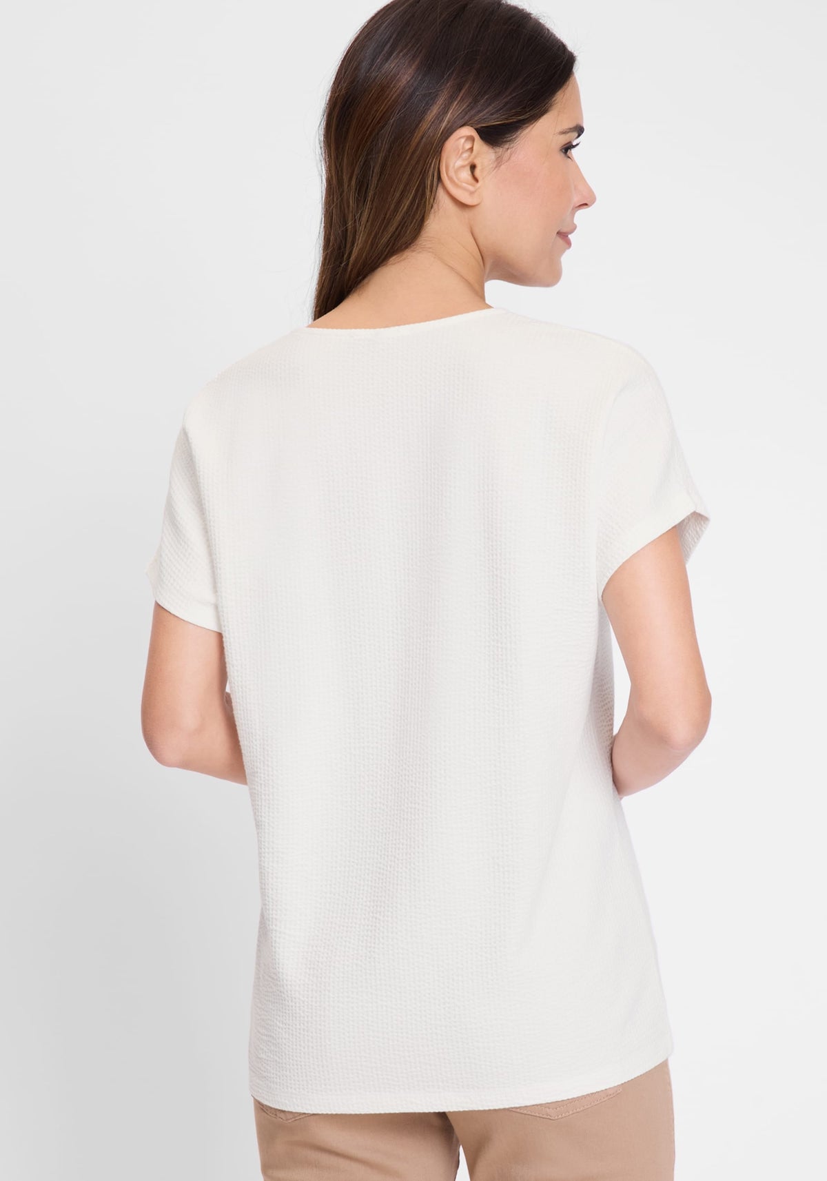 Seersucker V-Neck T-Shirt