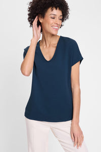 Seersucker V-Neck T-Shirt