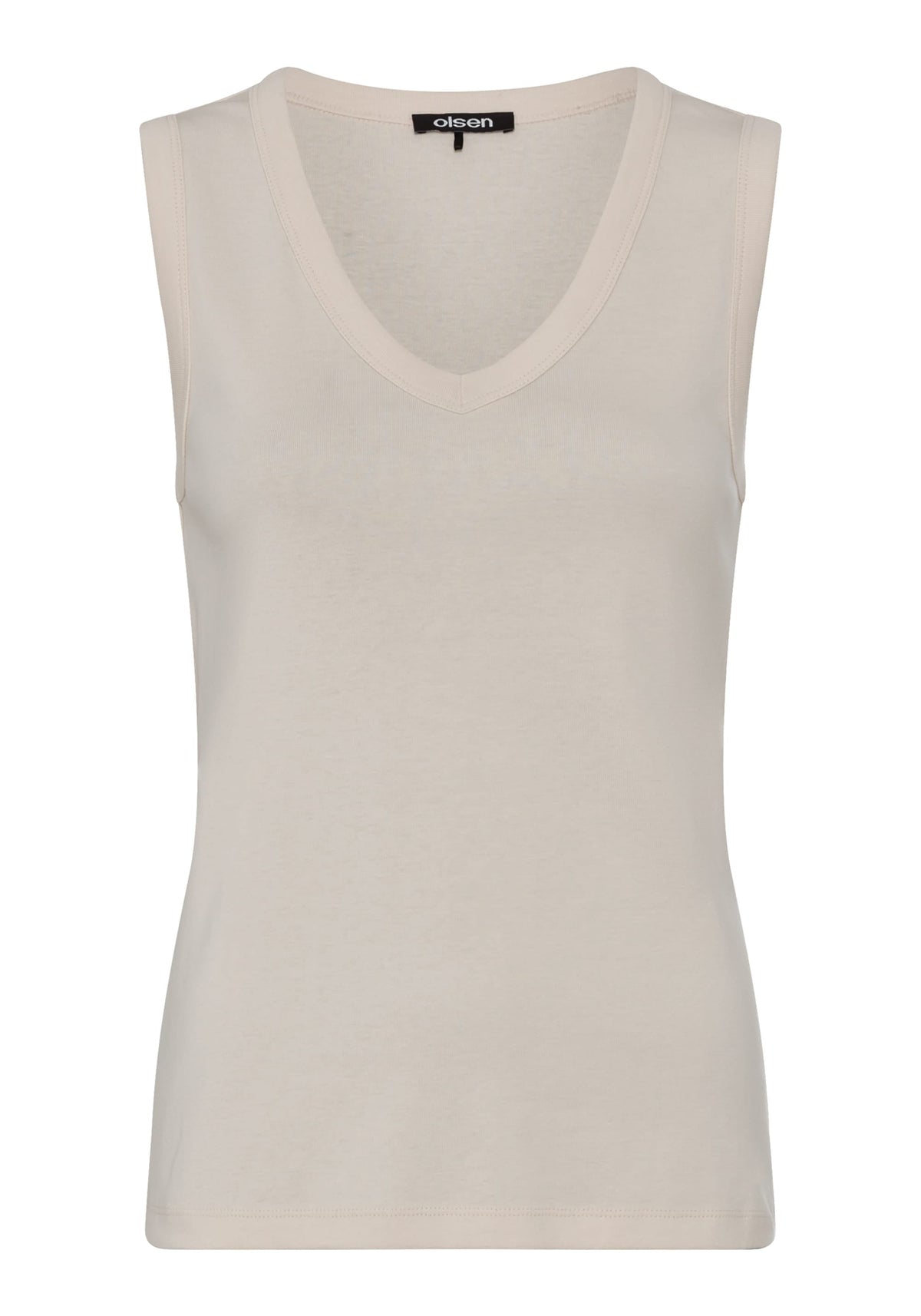 Rounded V-Neck Sleeveless Shell