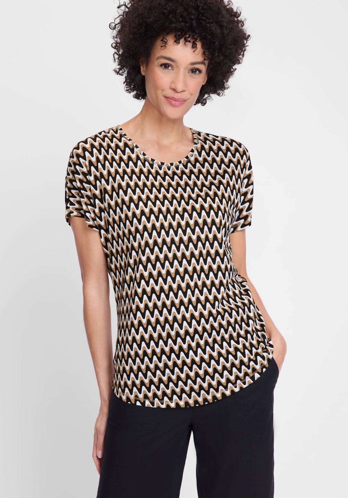 T-shirt à rayures ondulées