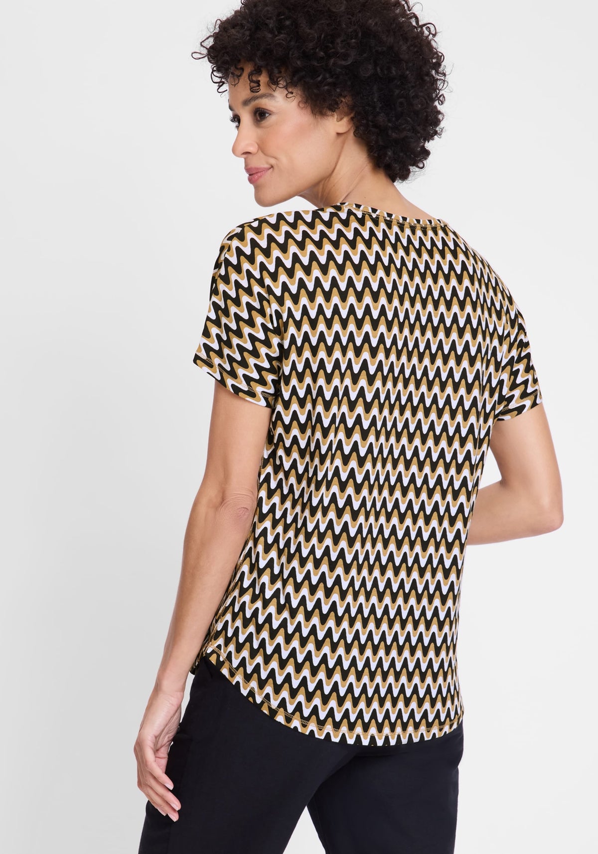 T-shirt à rayures ondulées