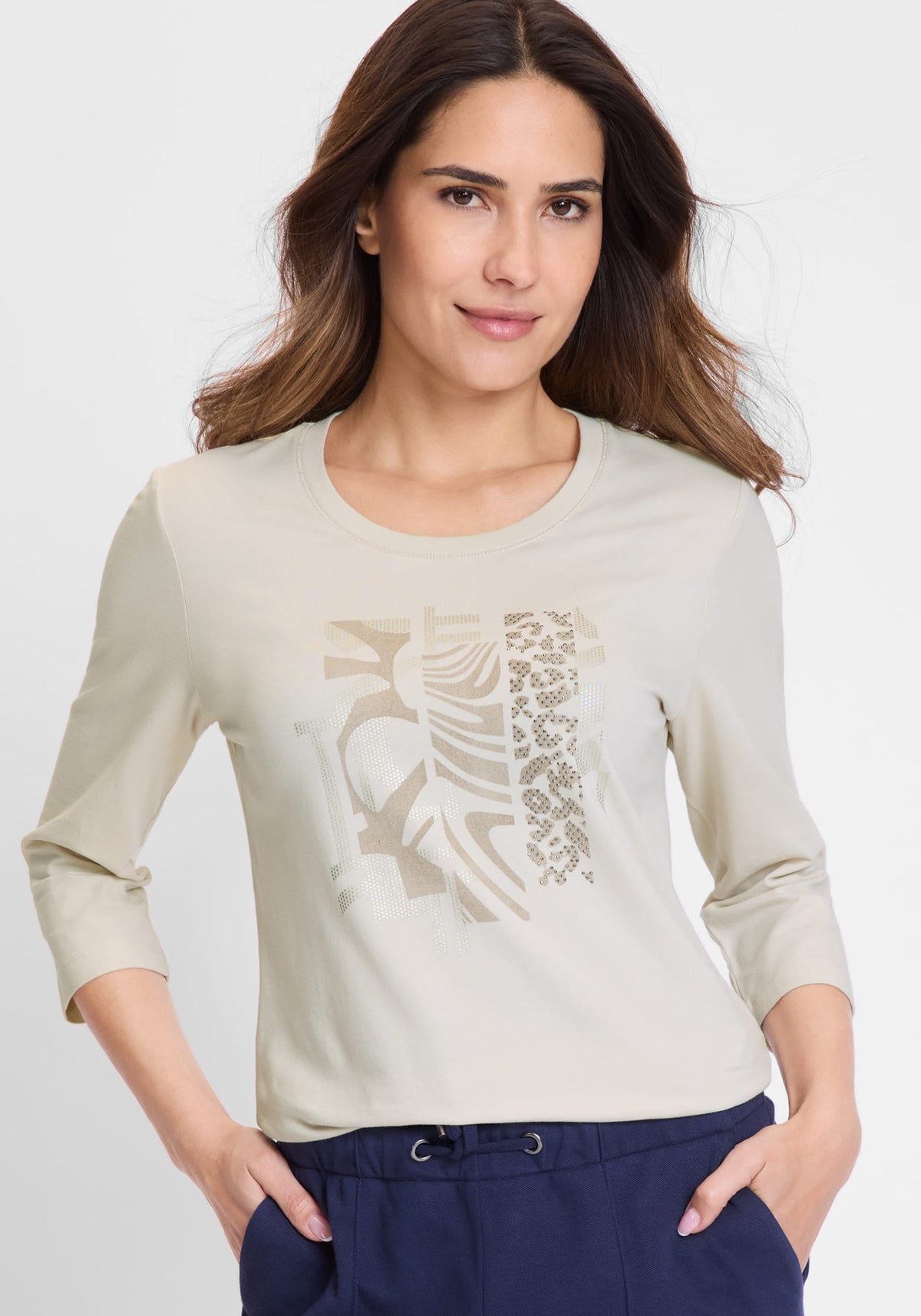 Embellished Placement Print T-Shirt