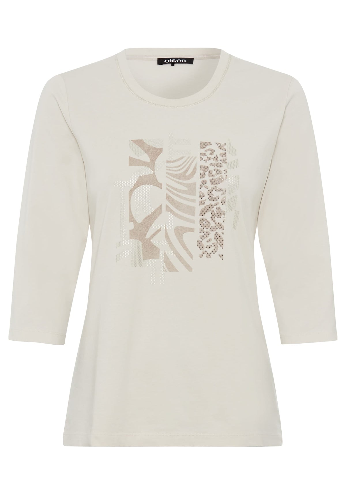 Embellished Placement Print T-Shirt