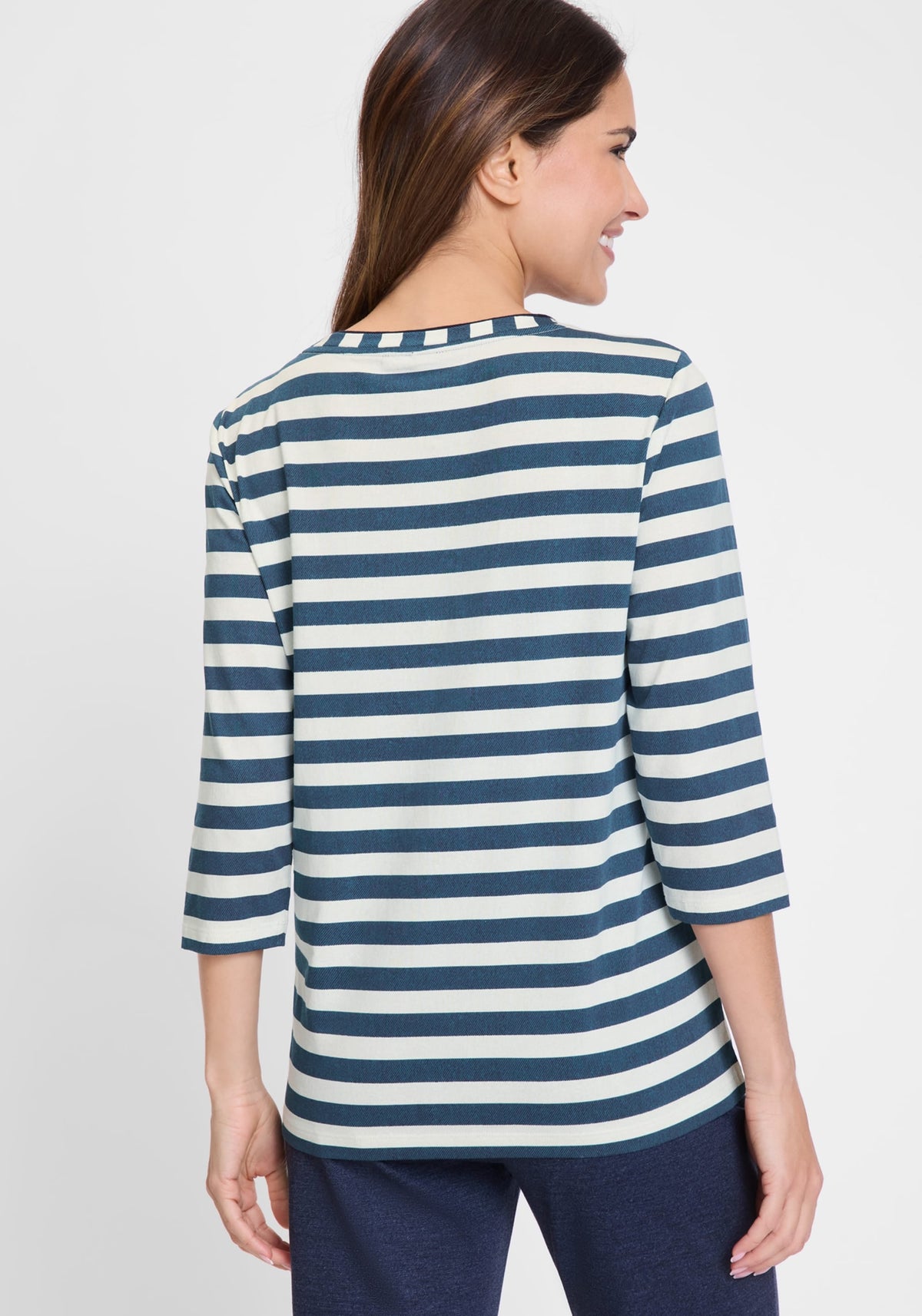 Stripe and Placement Print T-Shirt